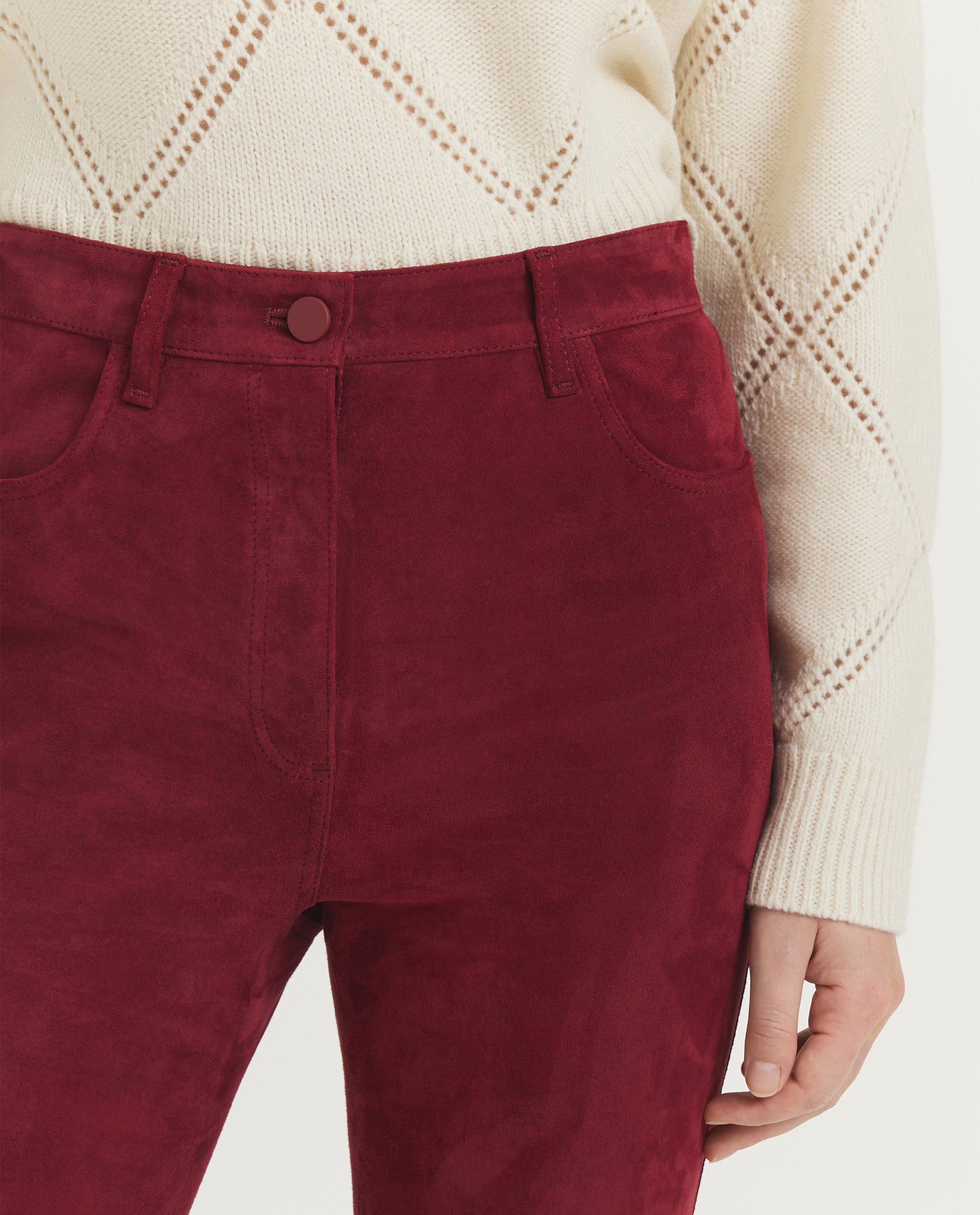 Duke Suede Stretch Broek - Rood