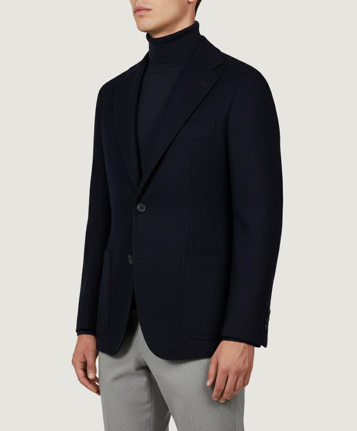 Wool Cashmere Herringbone Jacket
