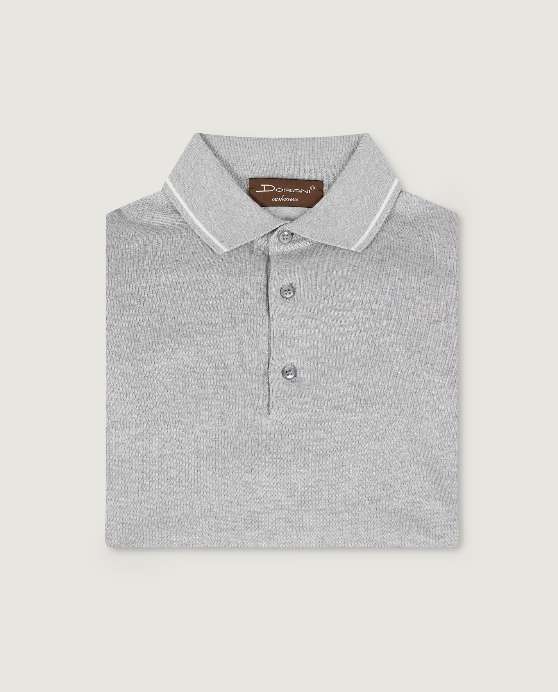 Gebreid Polo-Shirt - Lichtgrijs