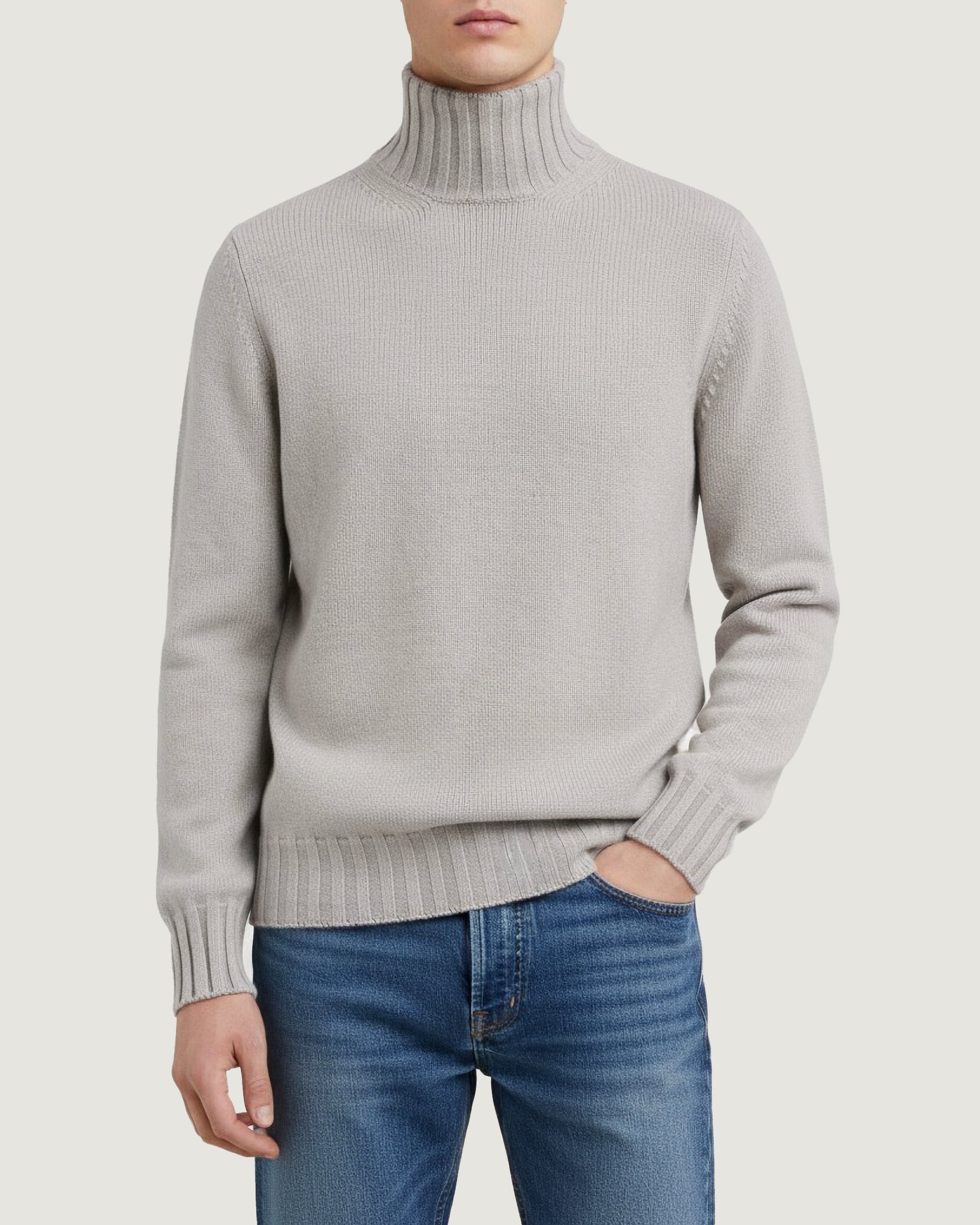 Grove Cashmere Trui - Lichtgrijs