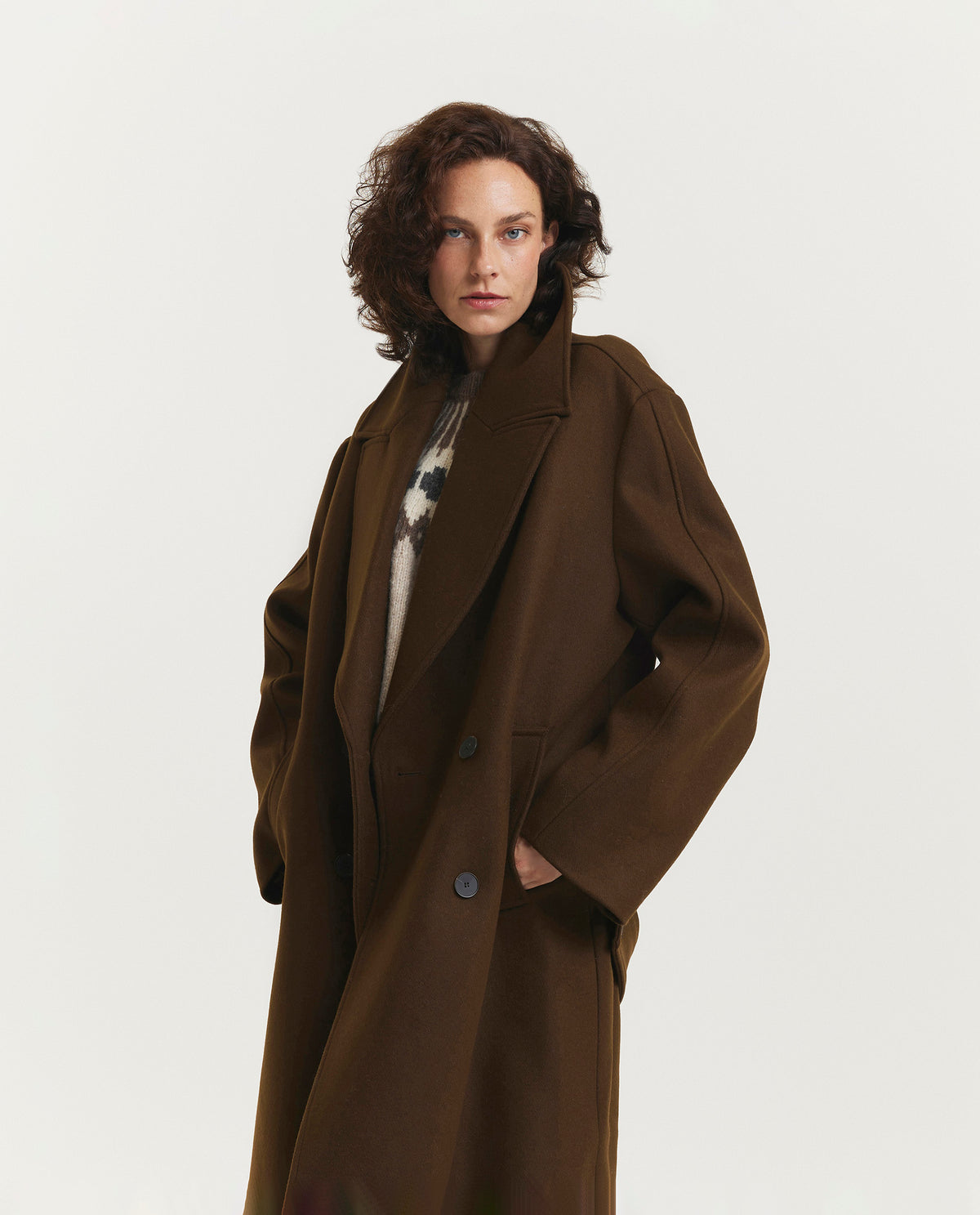 Oversized double-breasted coat