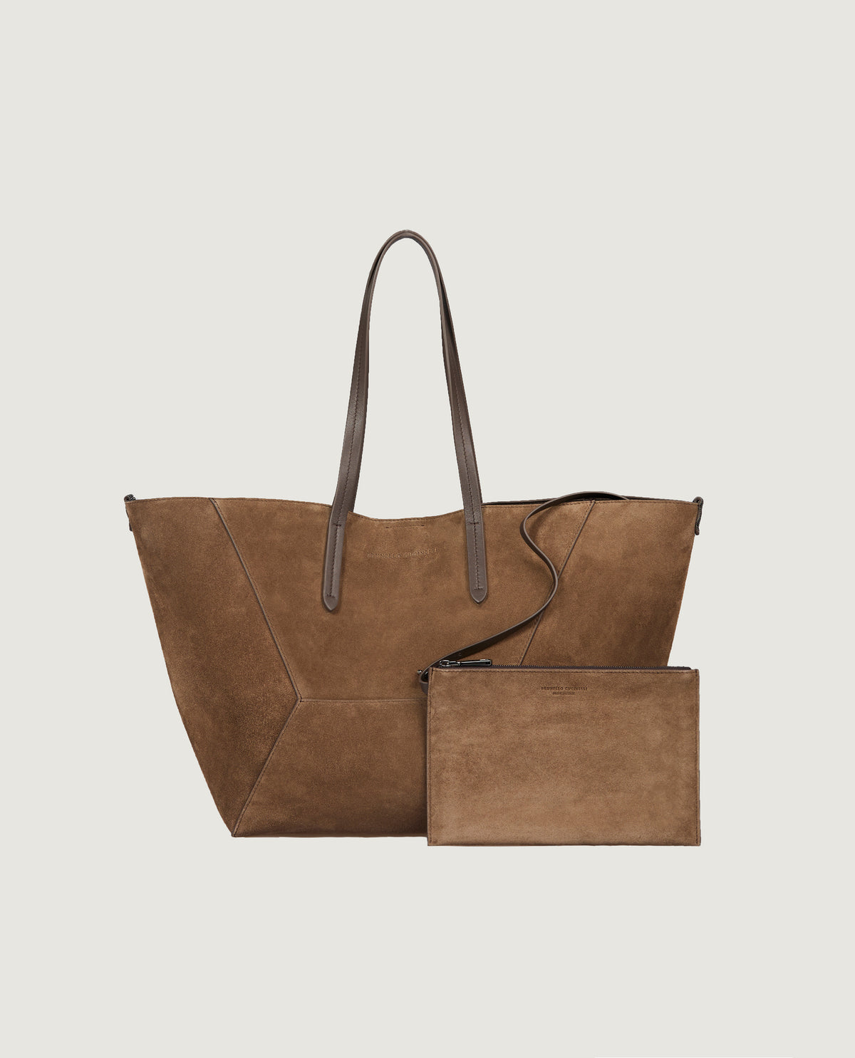 Suède shopper - Bruin
