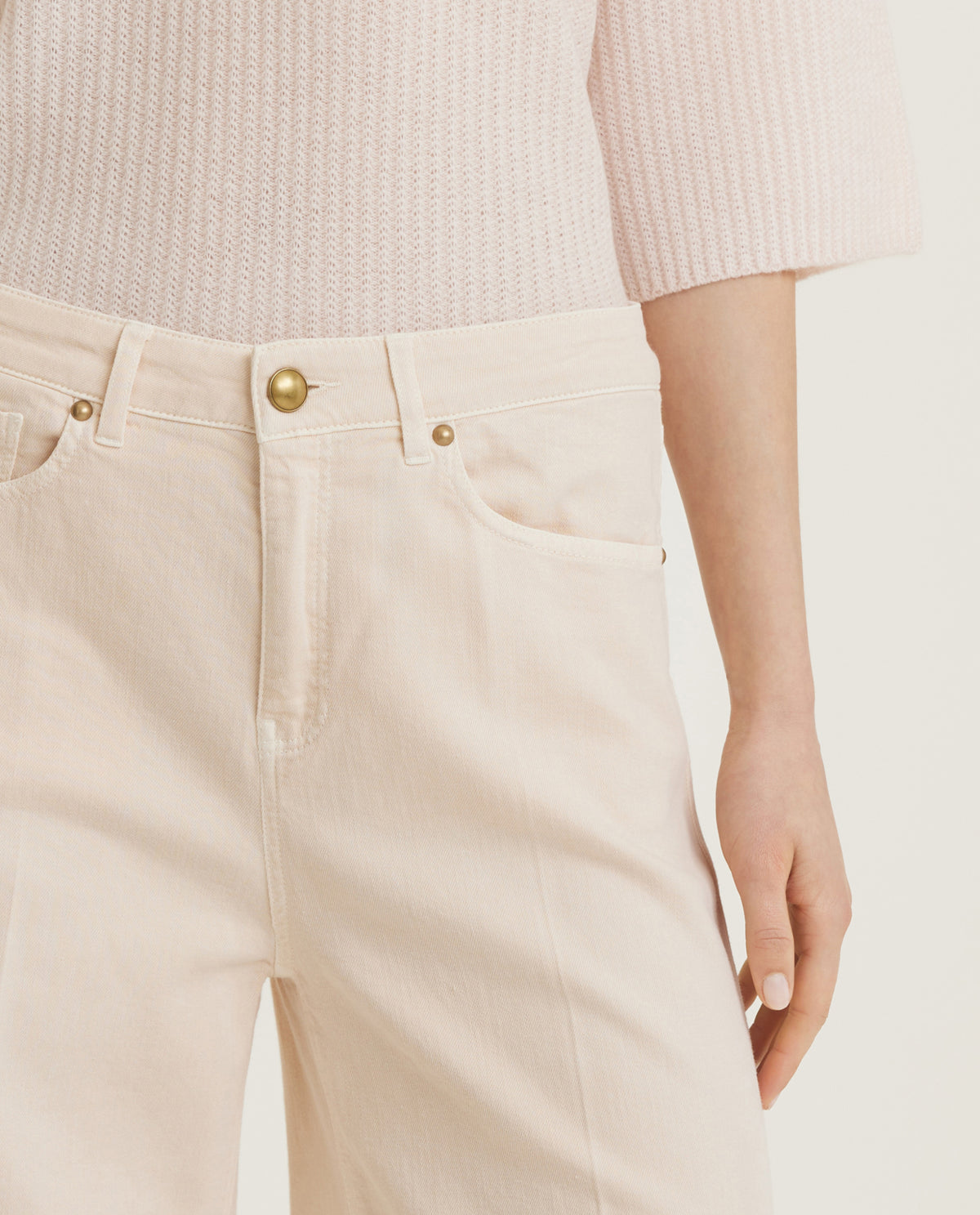 Wijde Katoenen Broek - Ecru