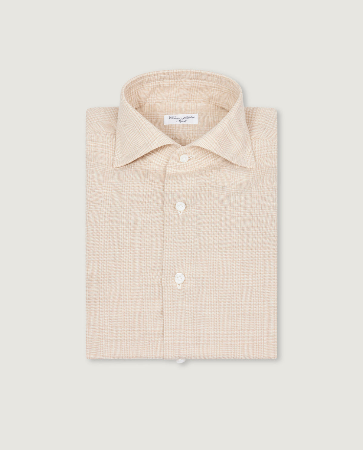 Katoen Cashmere Glencheck Shirt - Lichtbruin
