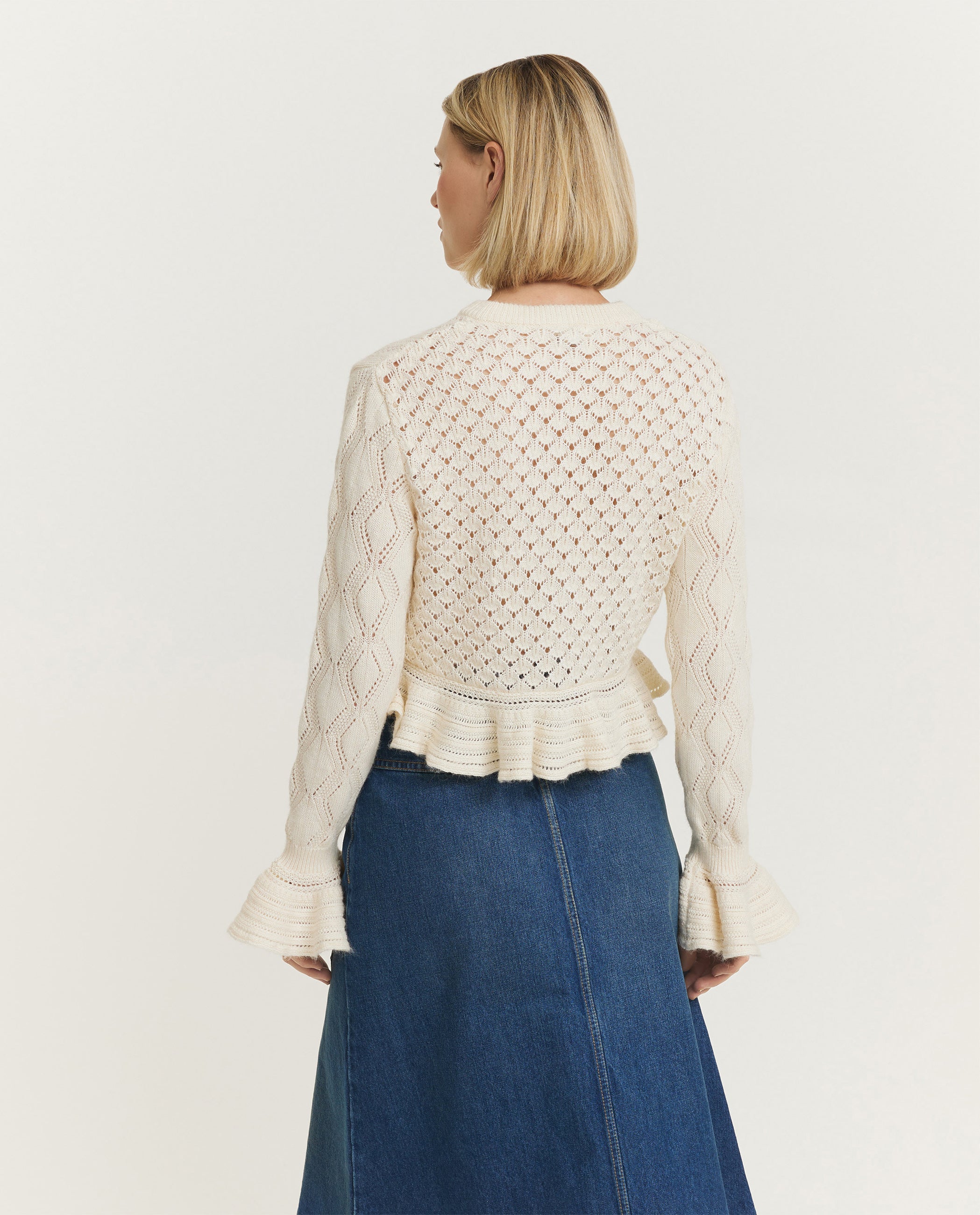 Ruffled Logo Vest - Ecru