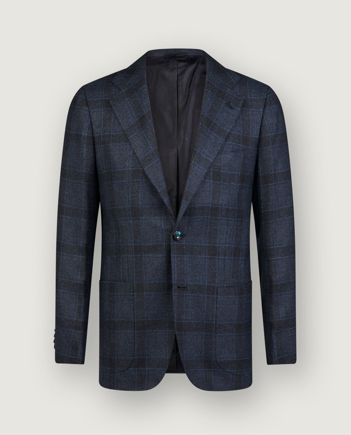 Geruit Handgemaakt Cashmere Jasje - Blauw