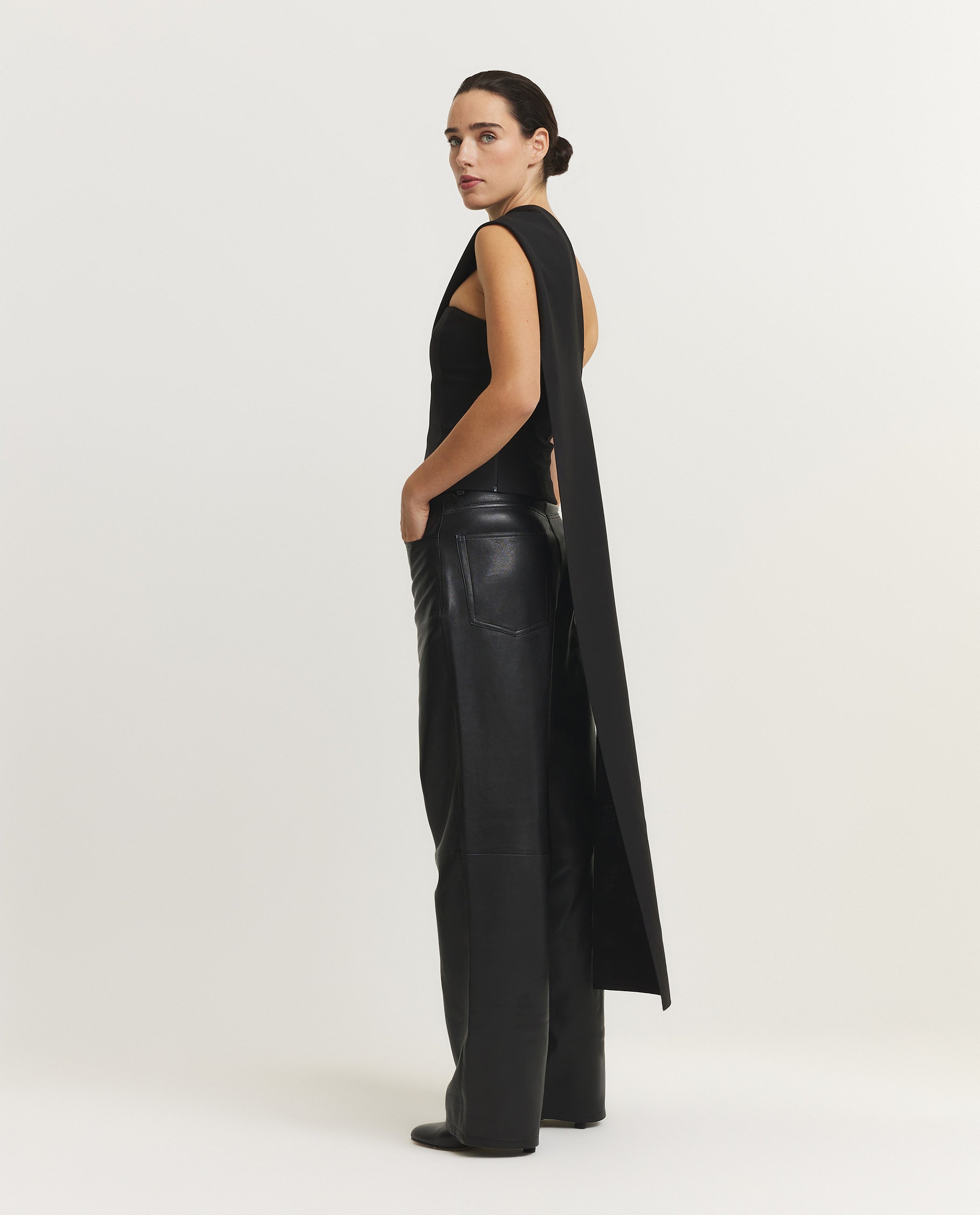 One-Shoulder Cape Top