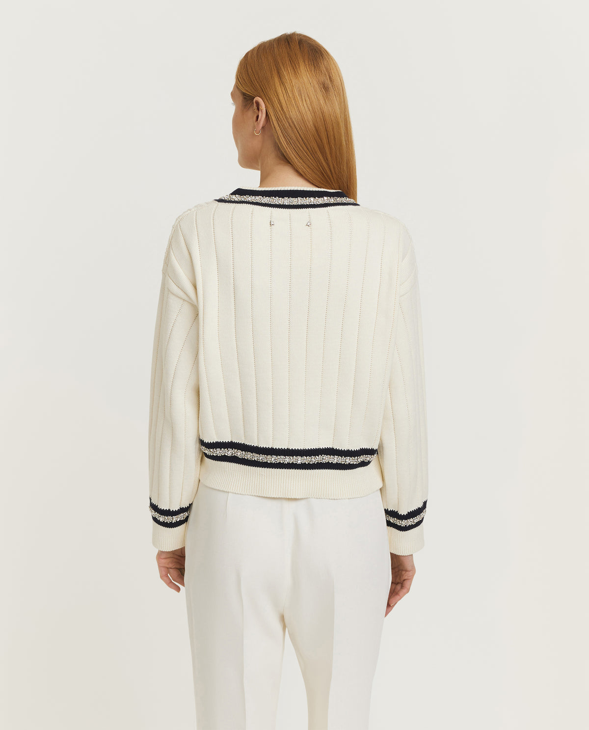 Knitted V-neck sweater