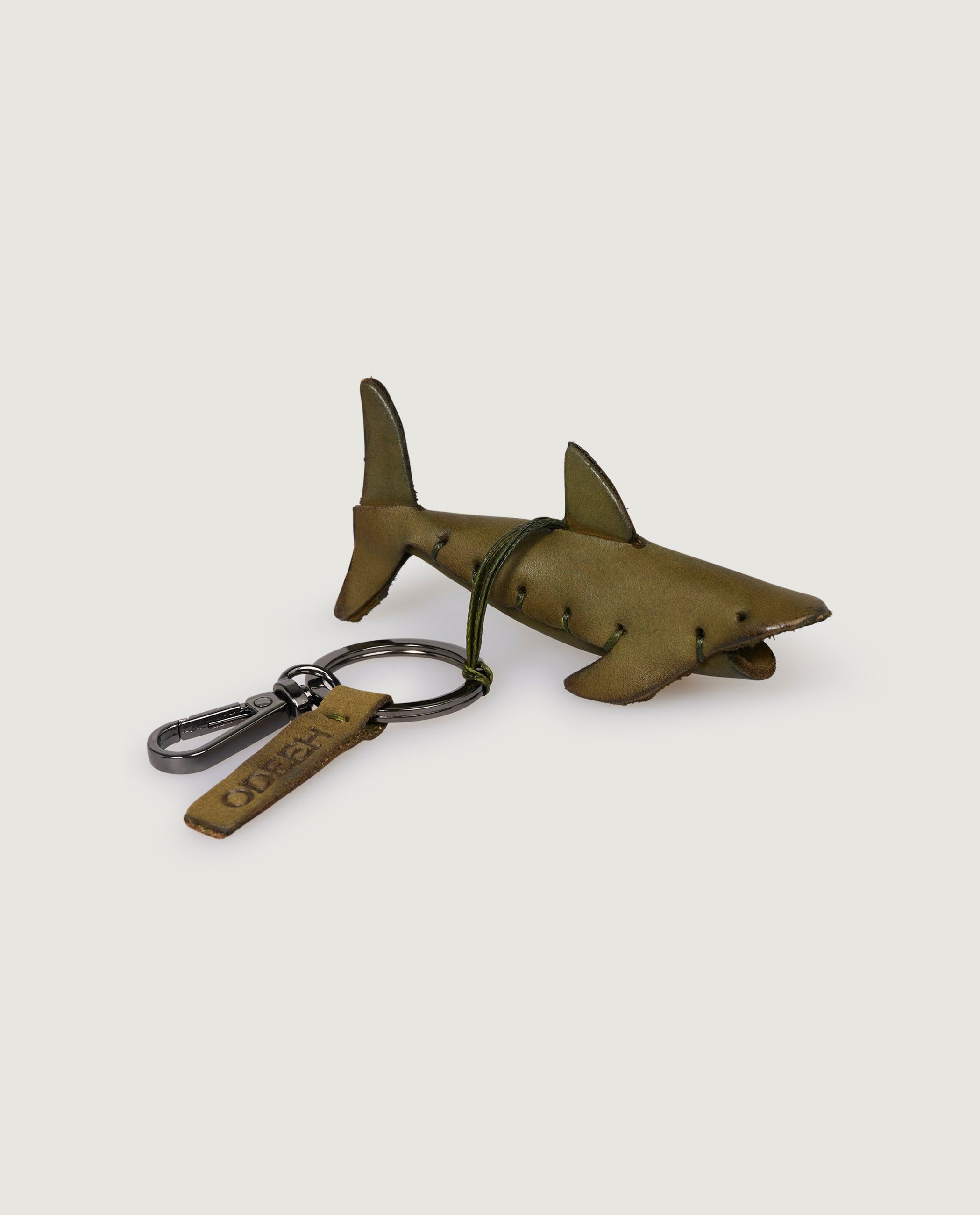 Lederen Haai Sleutelhanger - Groen