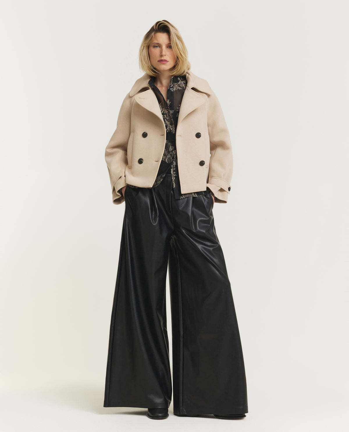 Cropped Jersey Peacoat