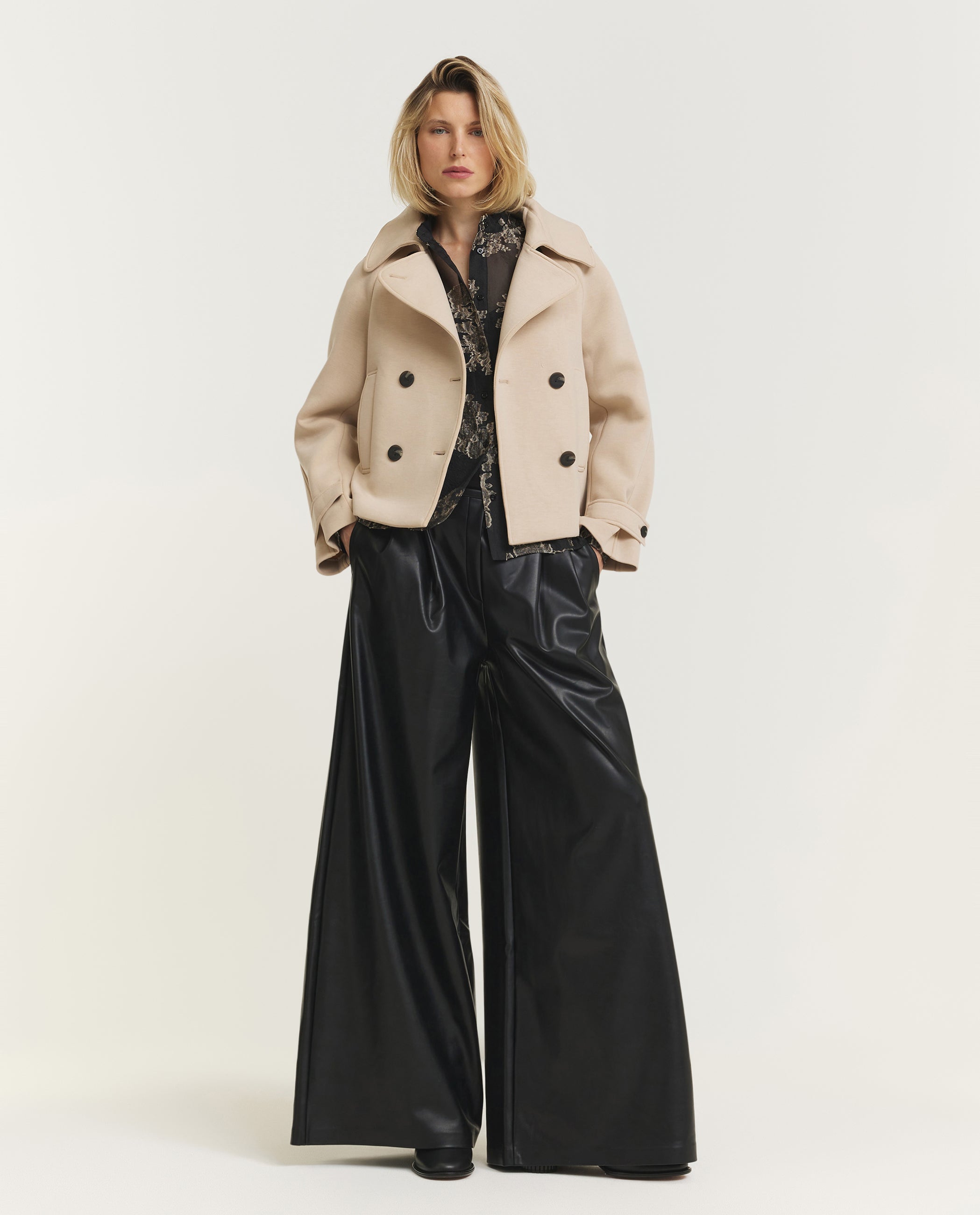 Cropped Jersey Peacoat