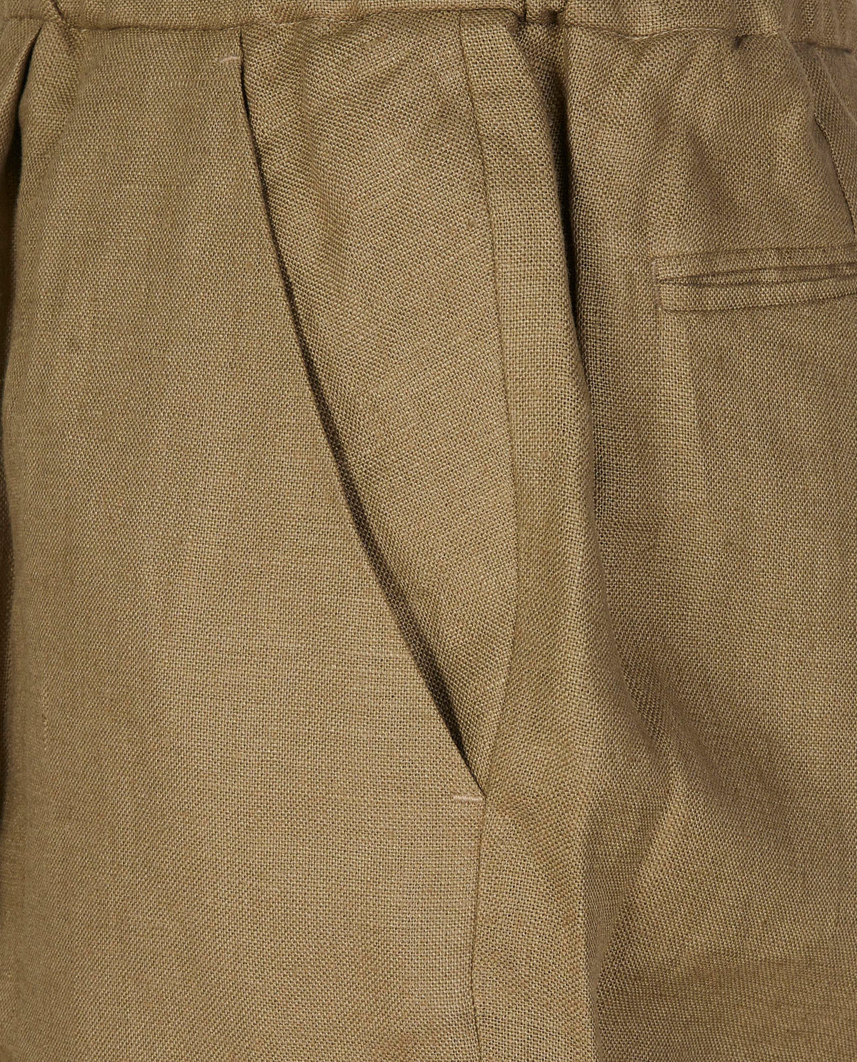 Linnen Geplooide Broek - Bruin