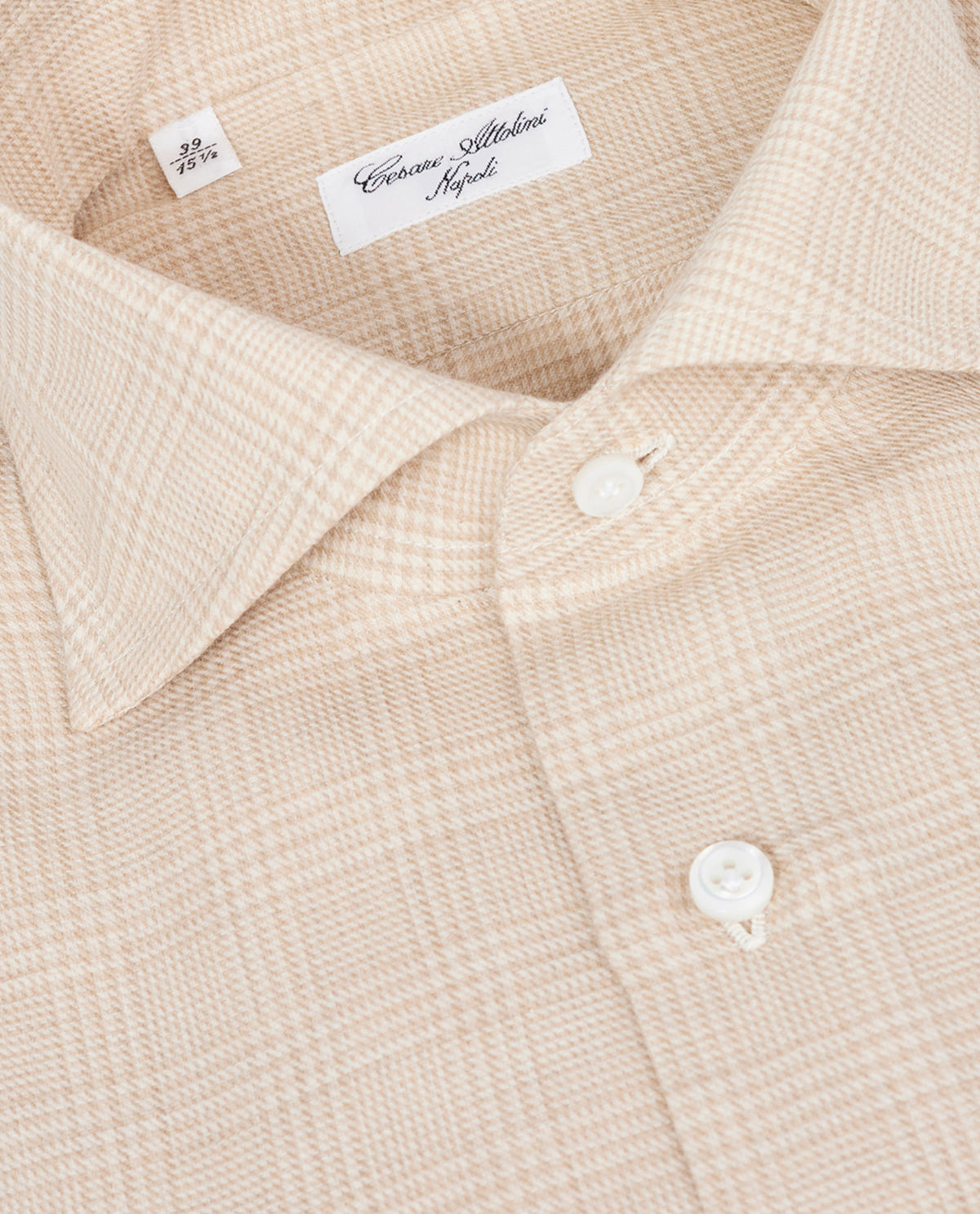 Katoen Cashmere Glencheck Shirt - Lichtbruin