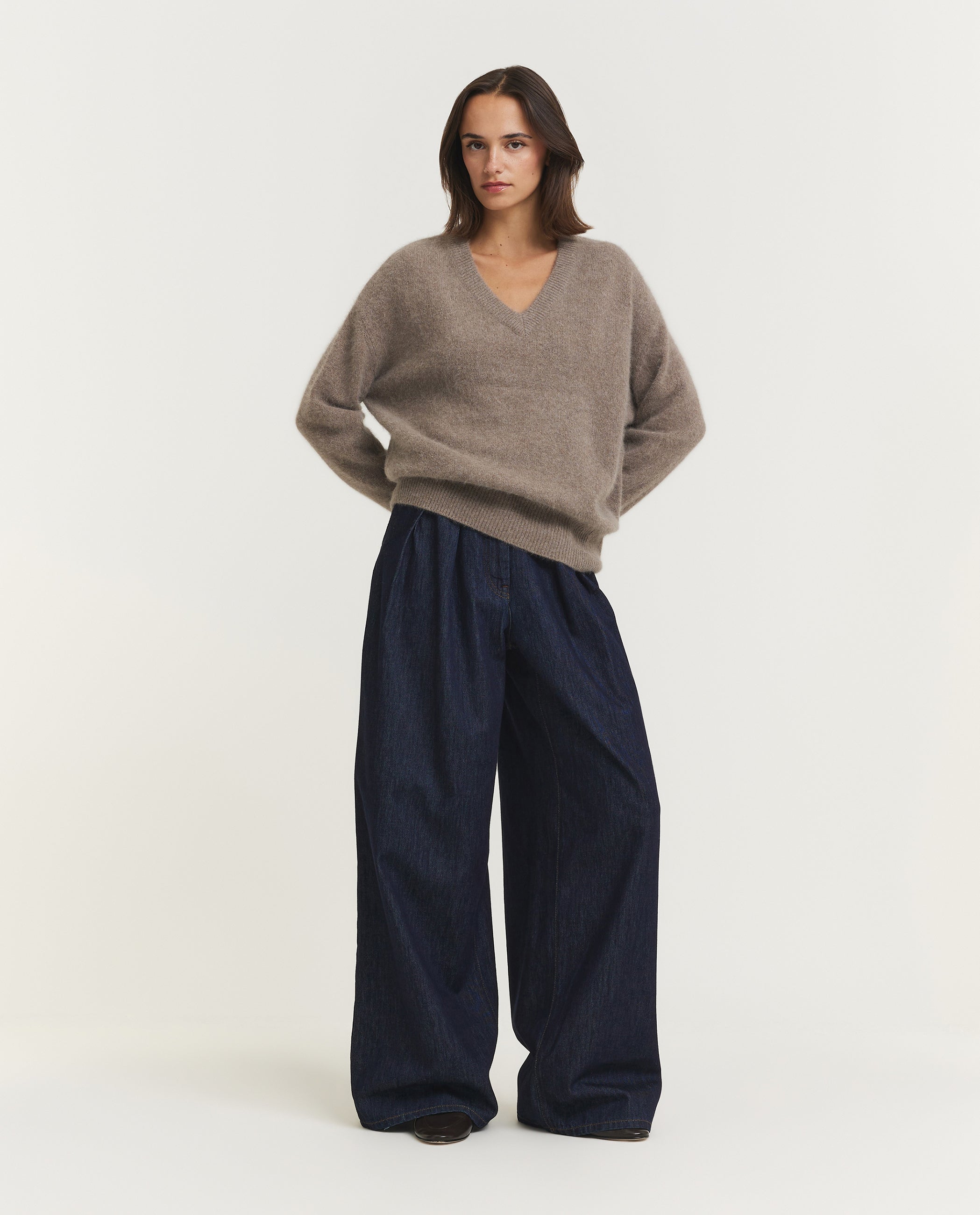 Wool Blend V-Neck Sweater