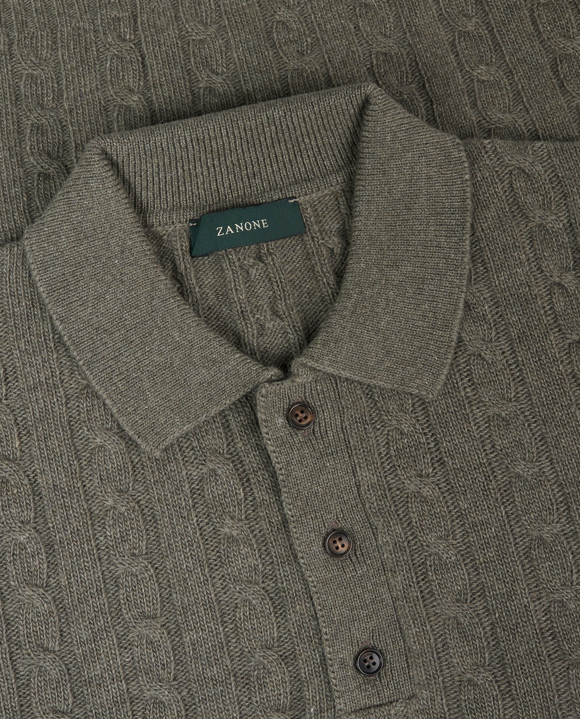 Lange mouw kabelpolo - Groen