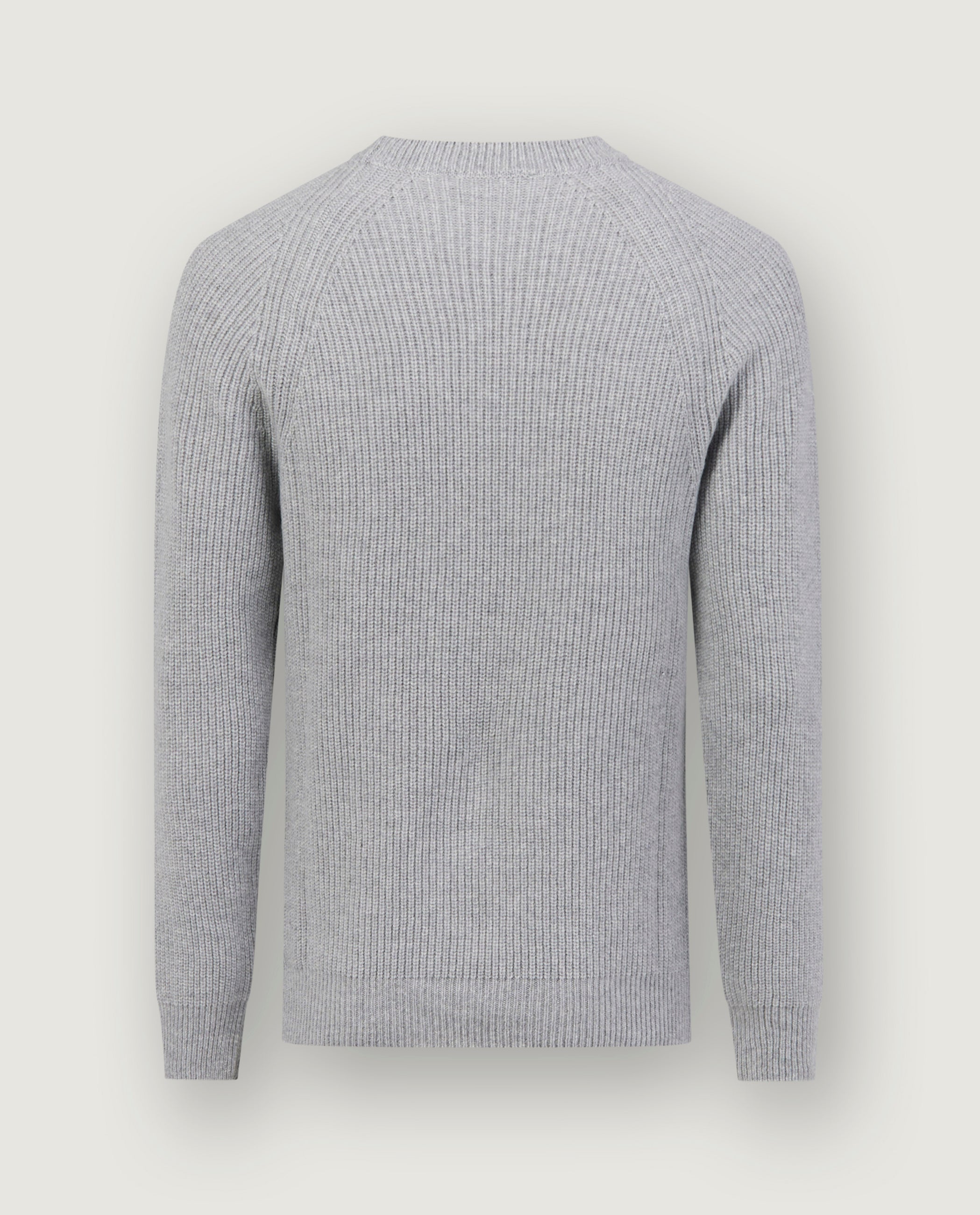 Cashmere Rib Trui - Lichtgrijs