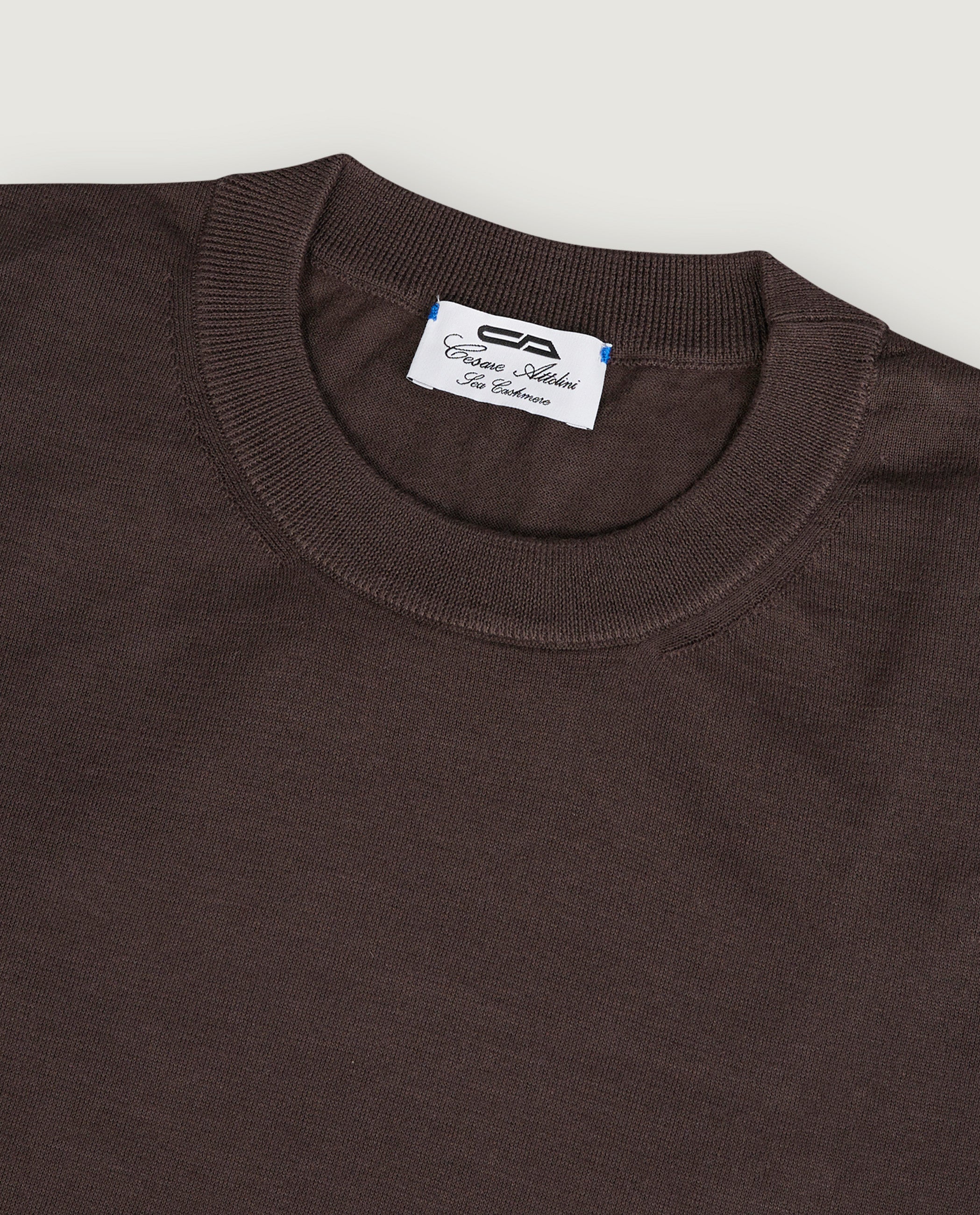 Katoen Cashmere T-Shirt - Bruin