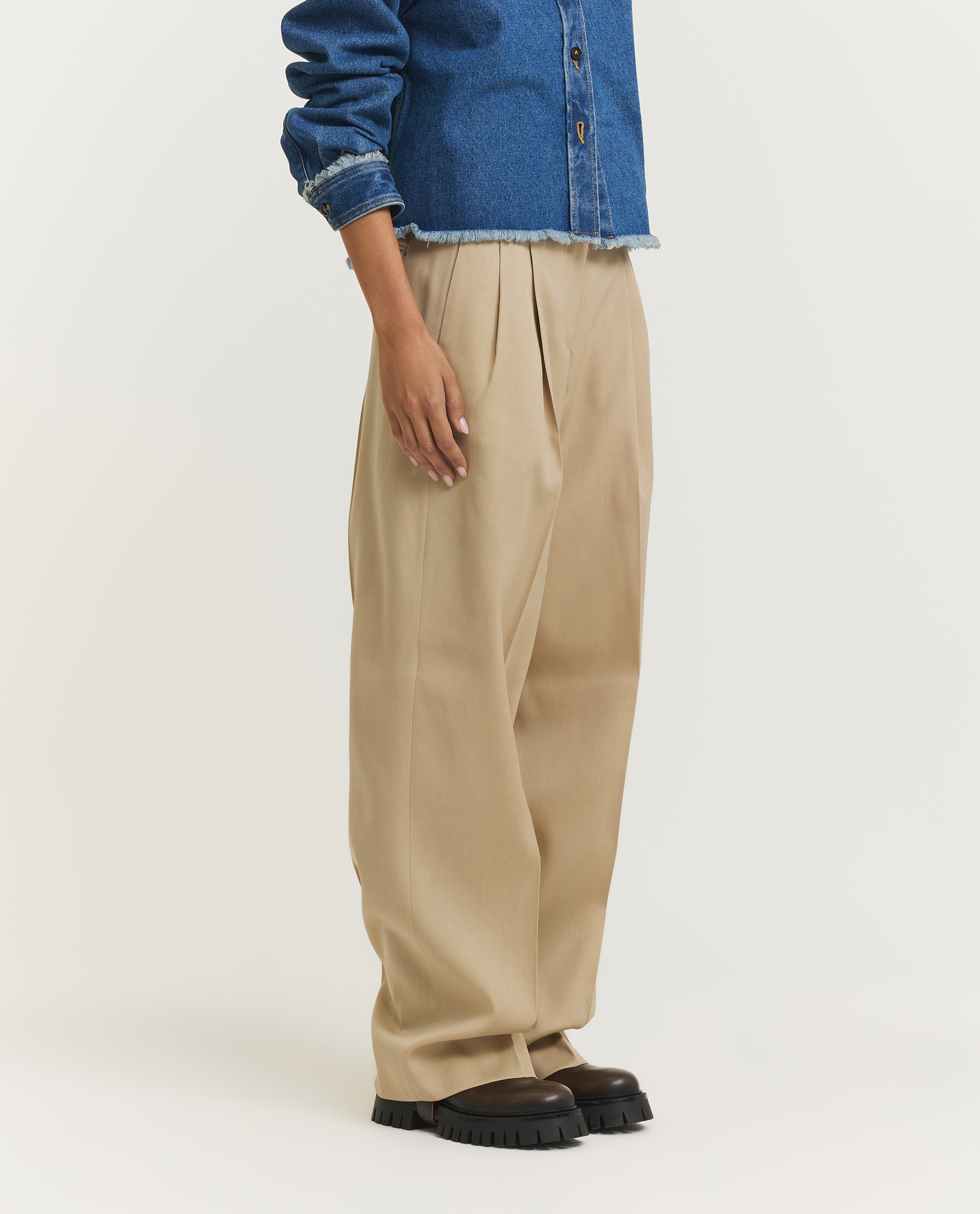 Wool Pleated Trousers