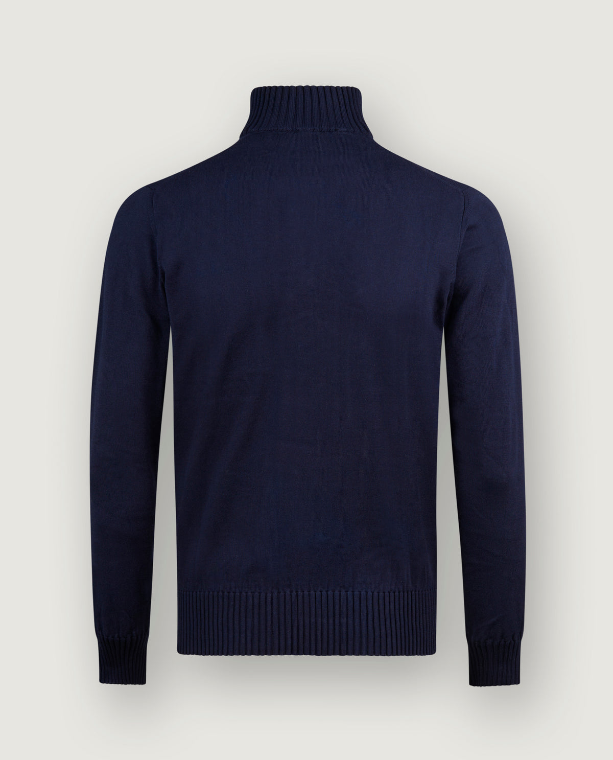 Katoenen Half Zip Trui - Donkerblauw