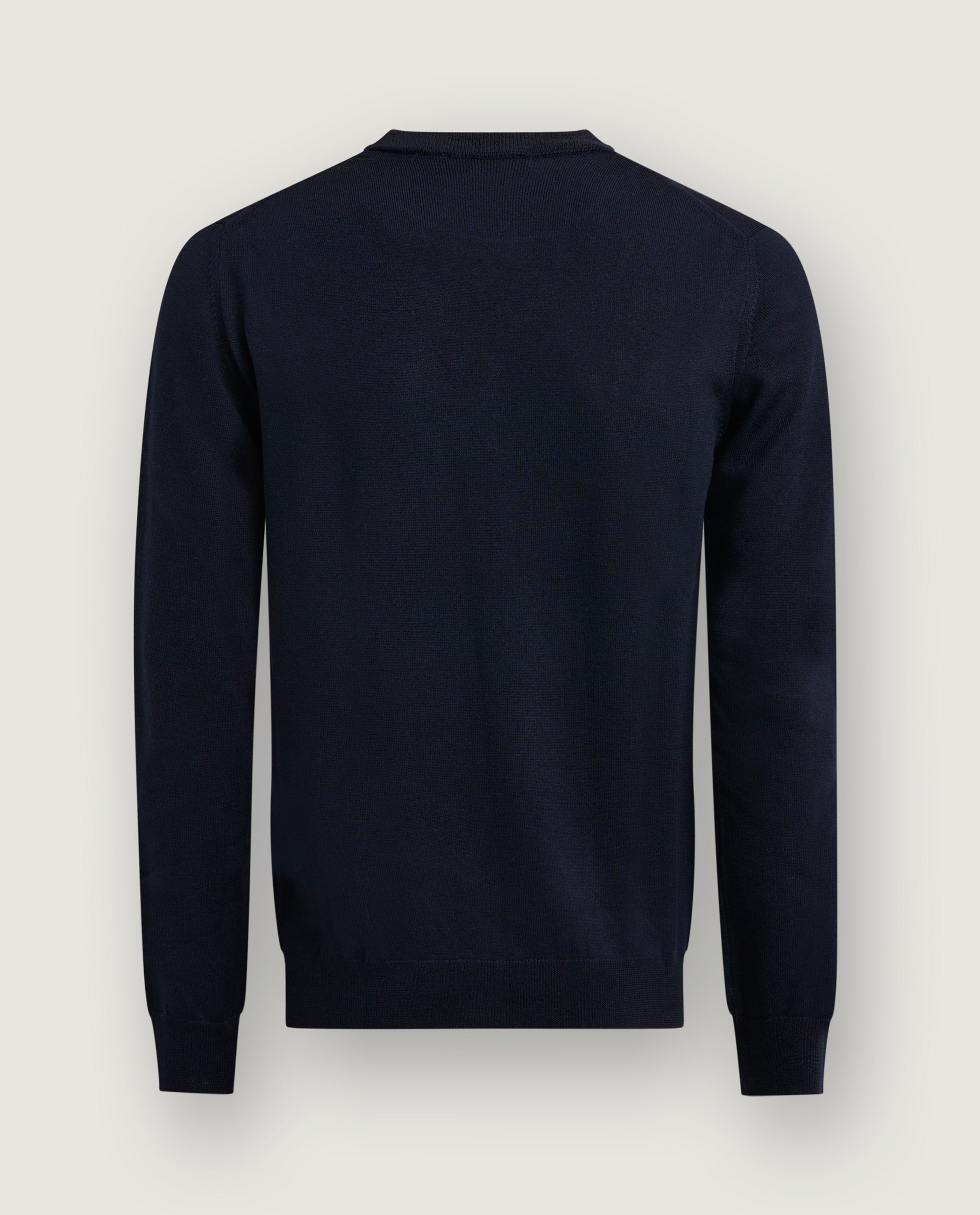 Wollen Crewneck Trui - Donkerblauw