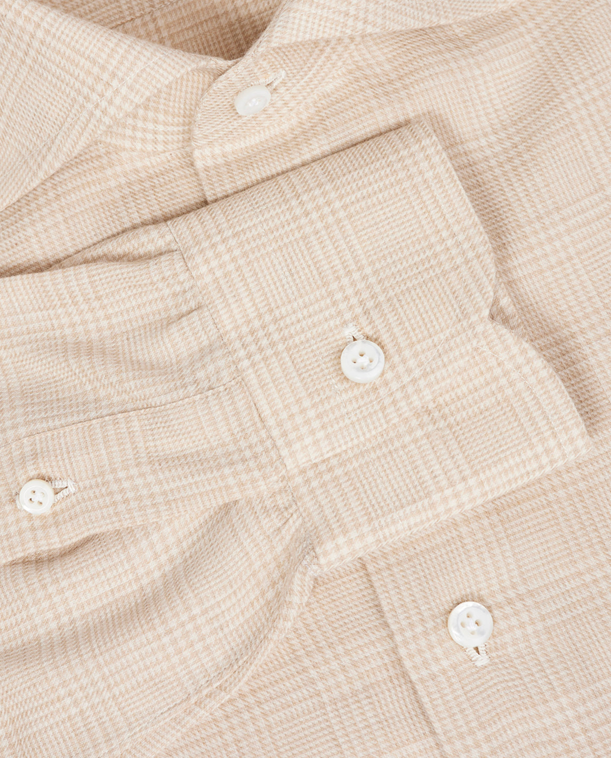 Katoen Cashmere Glencheck Shirt - Lichtbruin