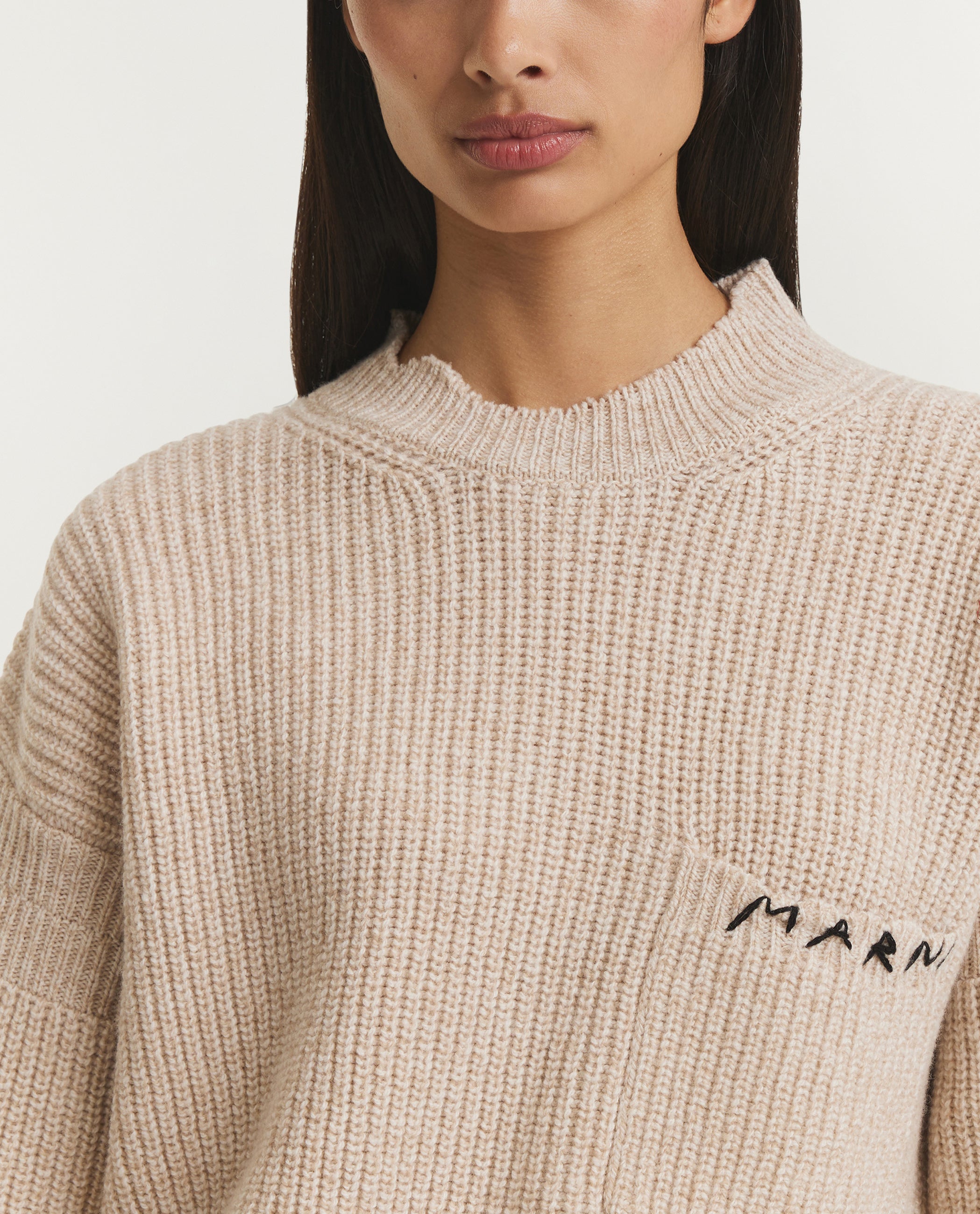 Wol Mending Trui - Lichtbruin