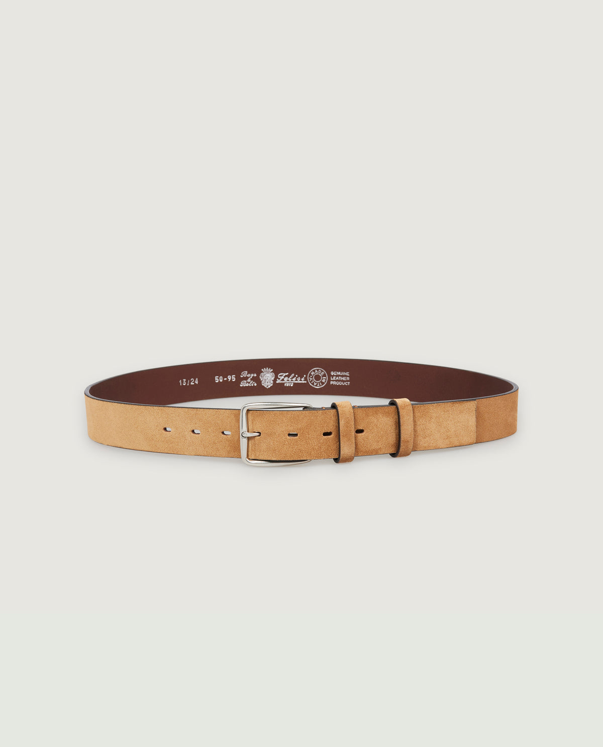 Nubuck Lederen Riem - Lichtbruin
