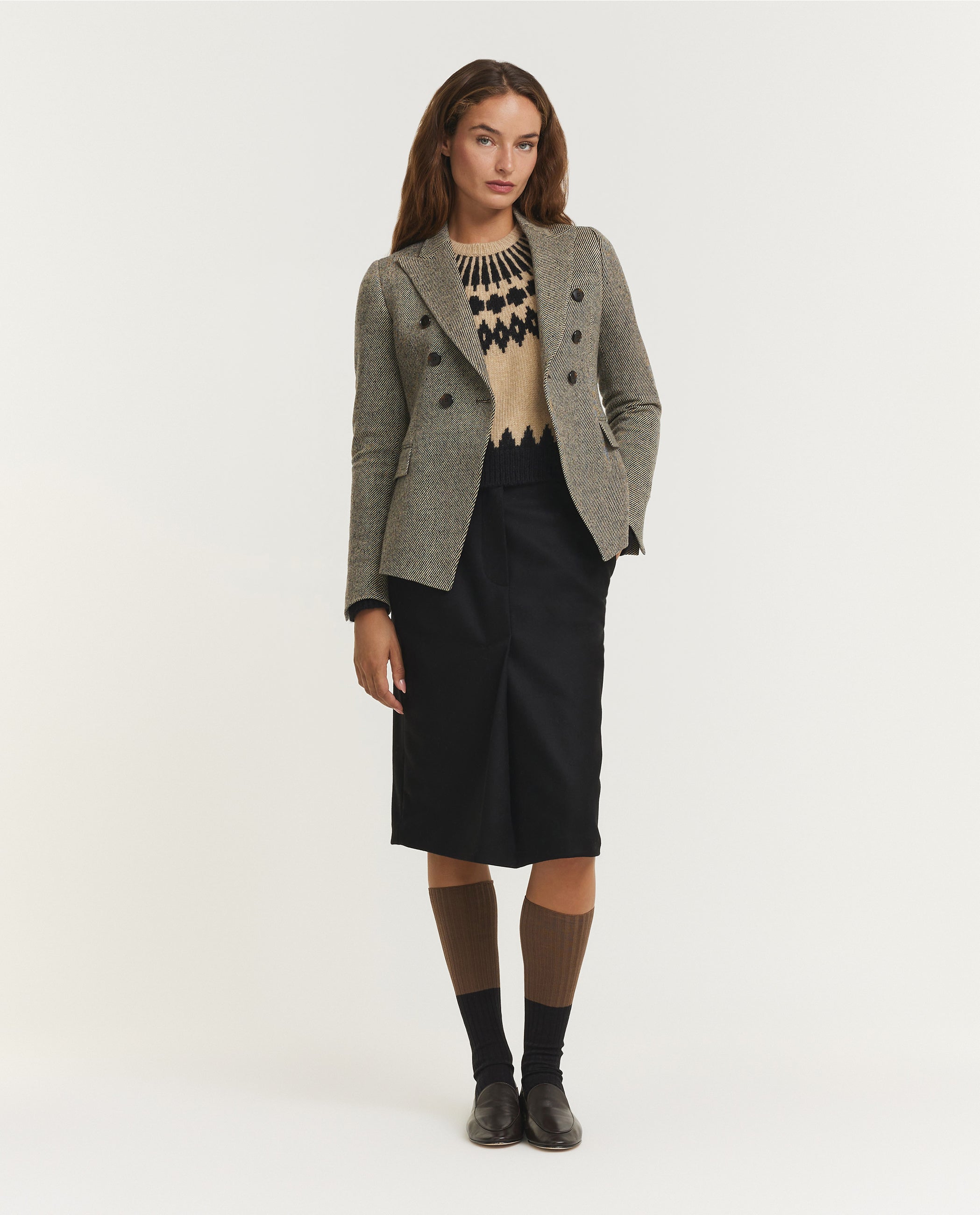 Wool Cashmere Twill Blazer