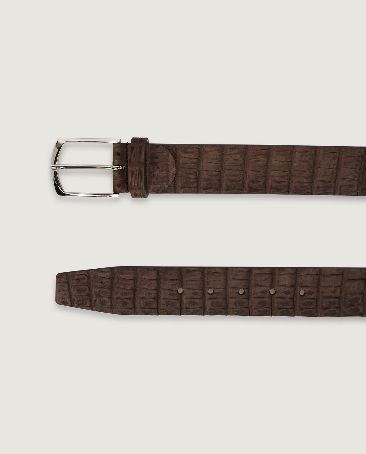 Croco Suede Riem - Bruin