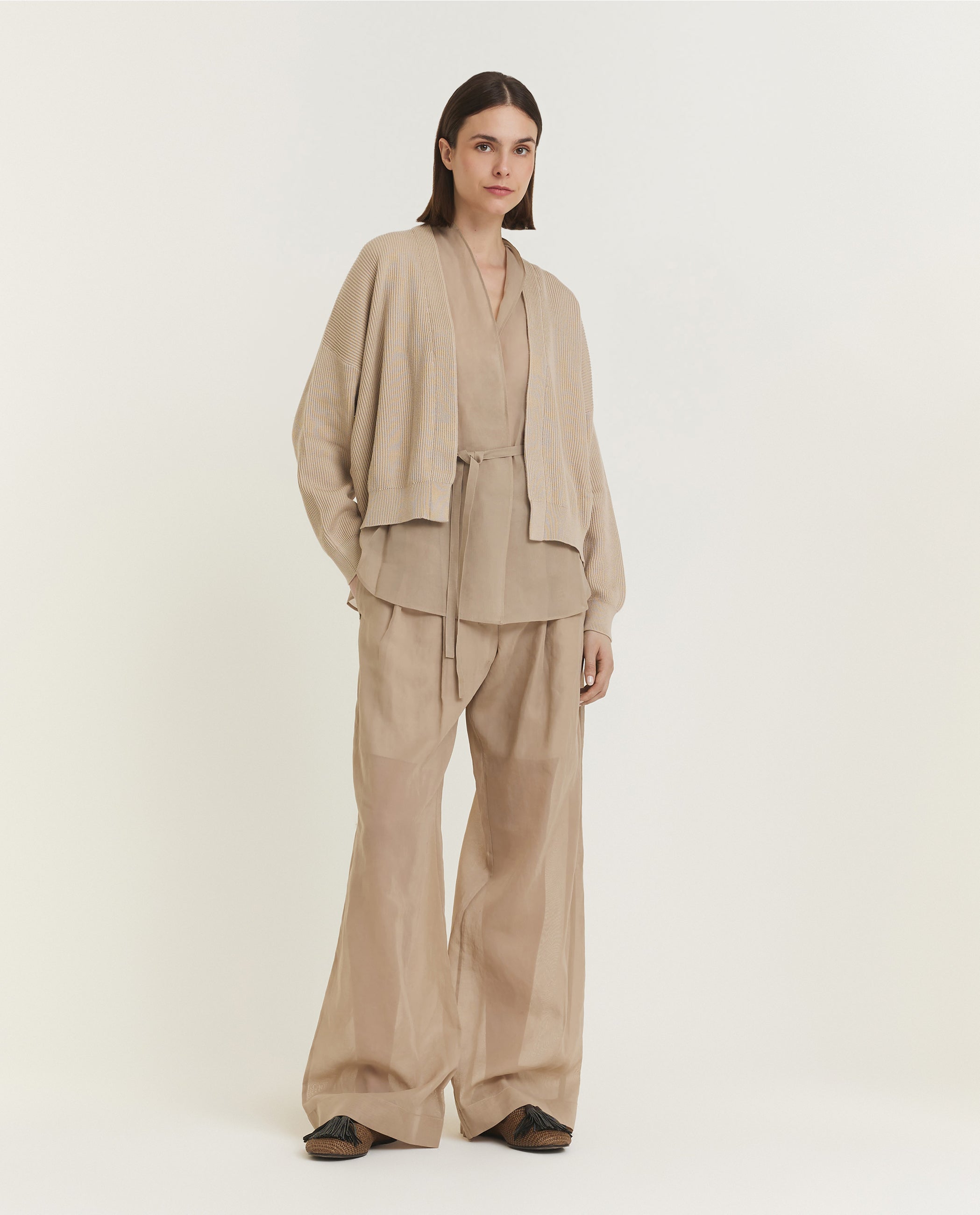 Gelaagde Cardigan - Lichtbruin