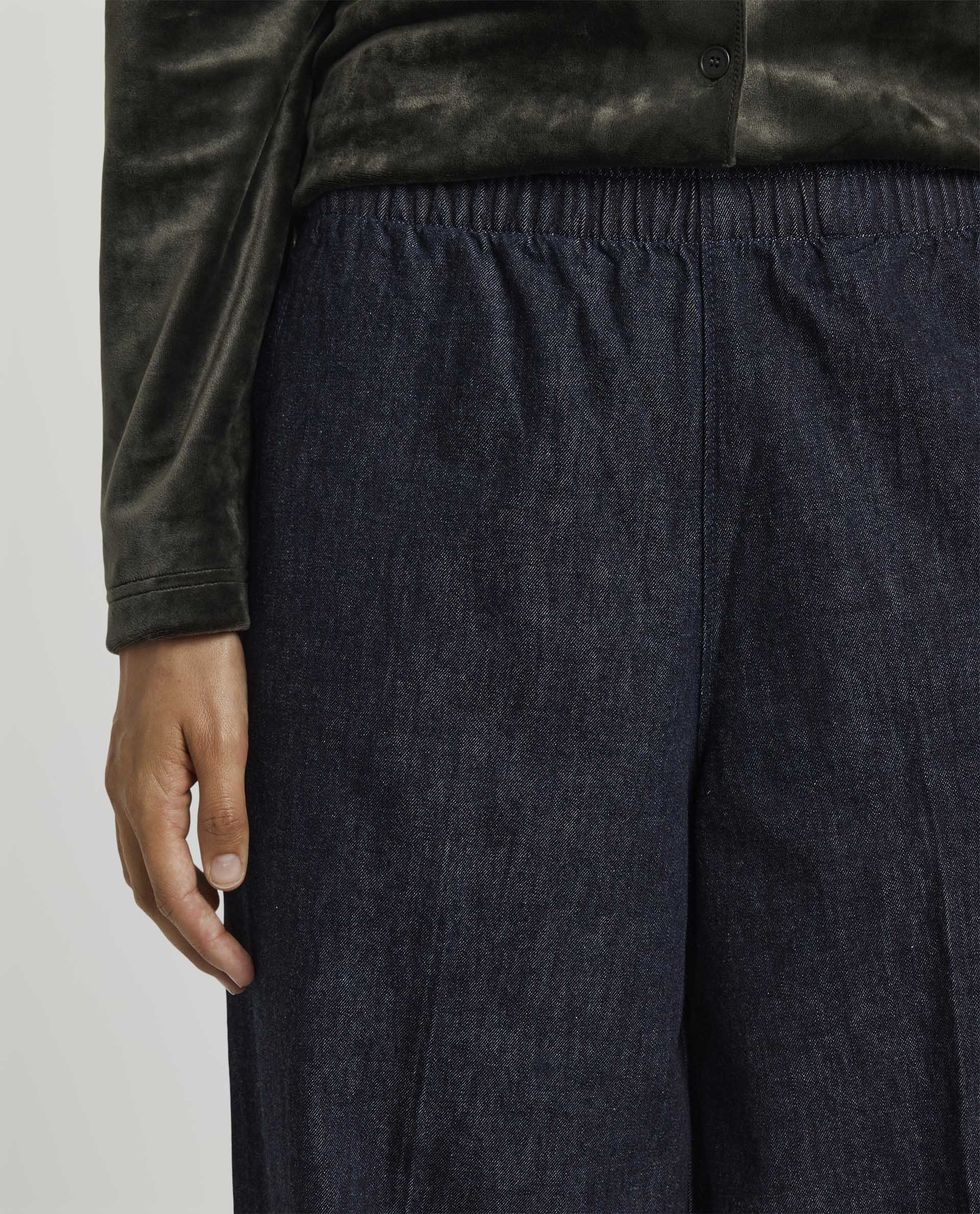 Wijde katoenen broek - Donkerblauw