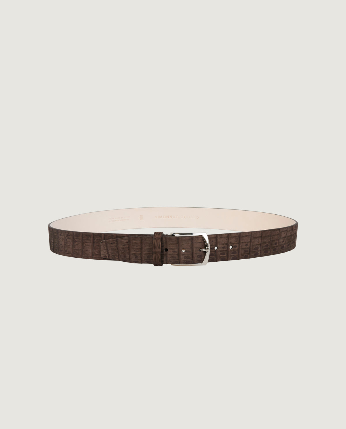 Croco Suede Riem - Bruin