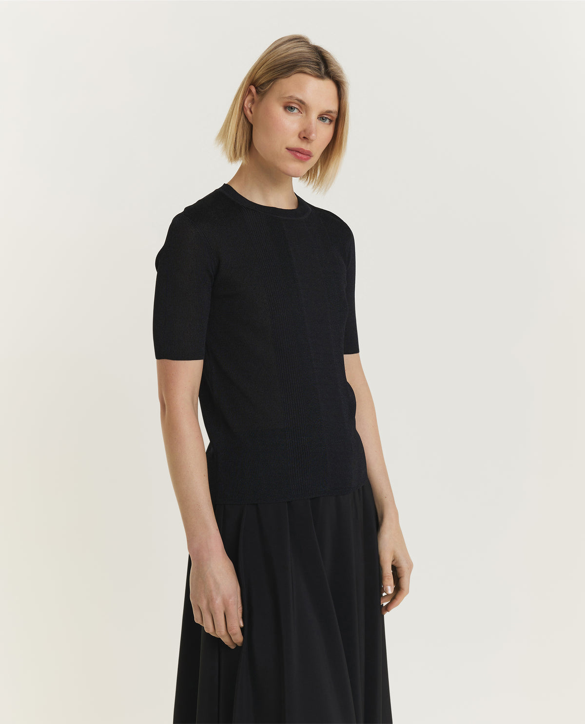 Crisp Rayon T-Shirt - Donkerblauw