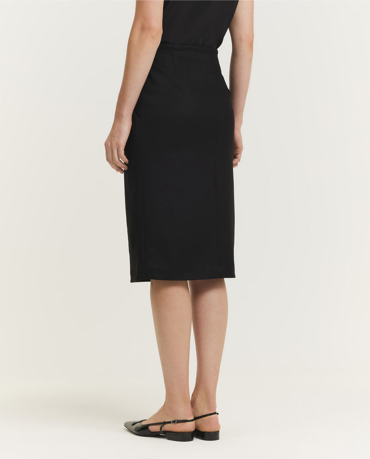 Wool Blend Pencil Skirt