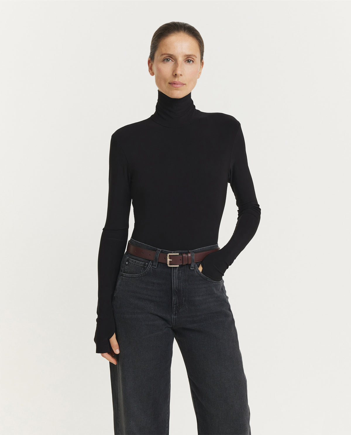 Lange Mouwen Col Body - Zwart