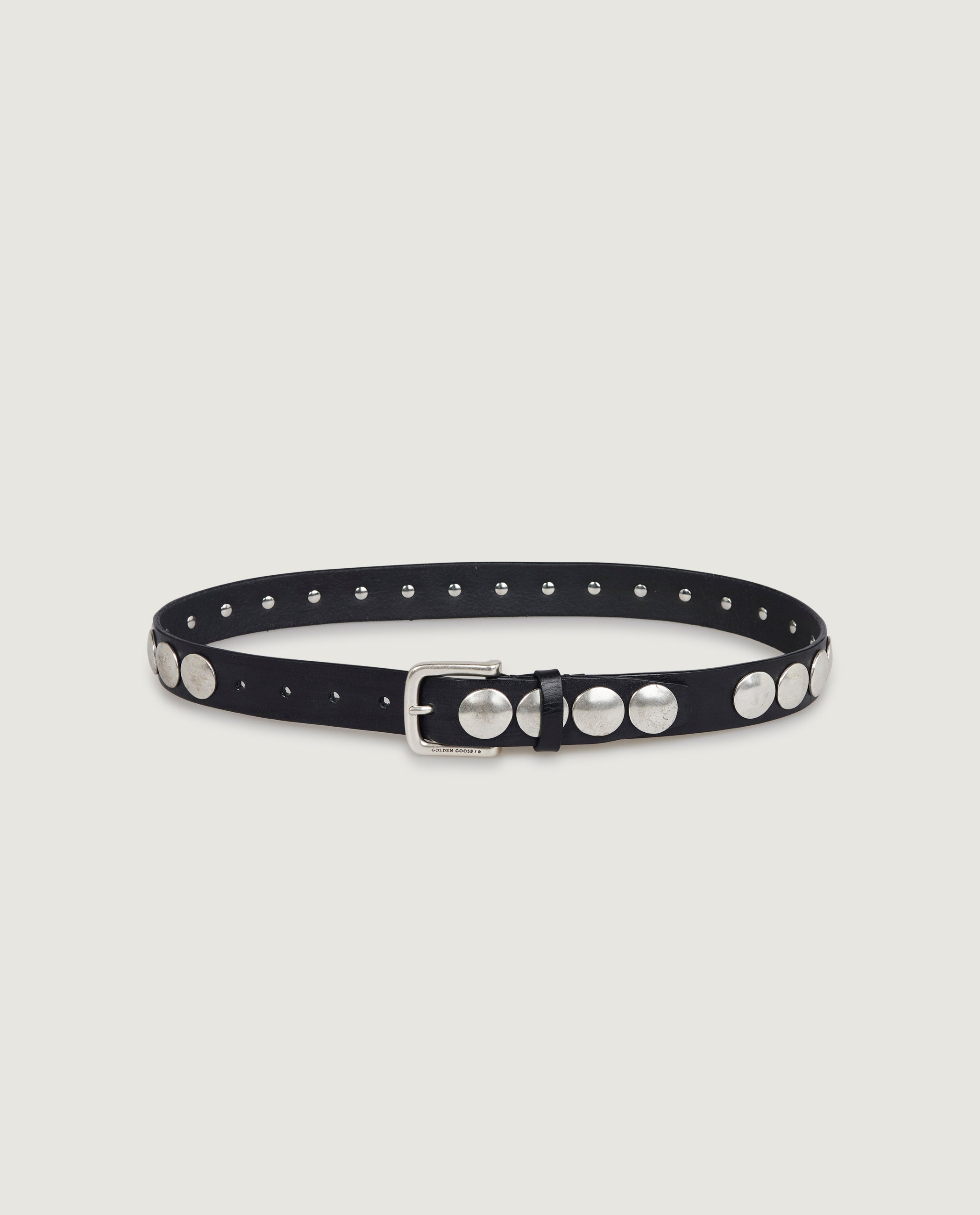 Leren riem met studs - Zwart