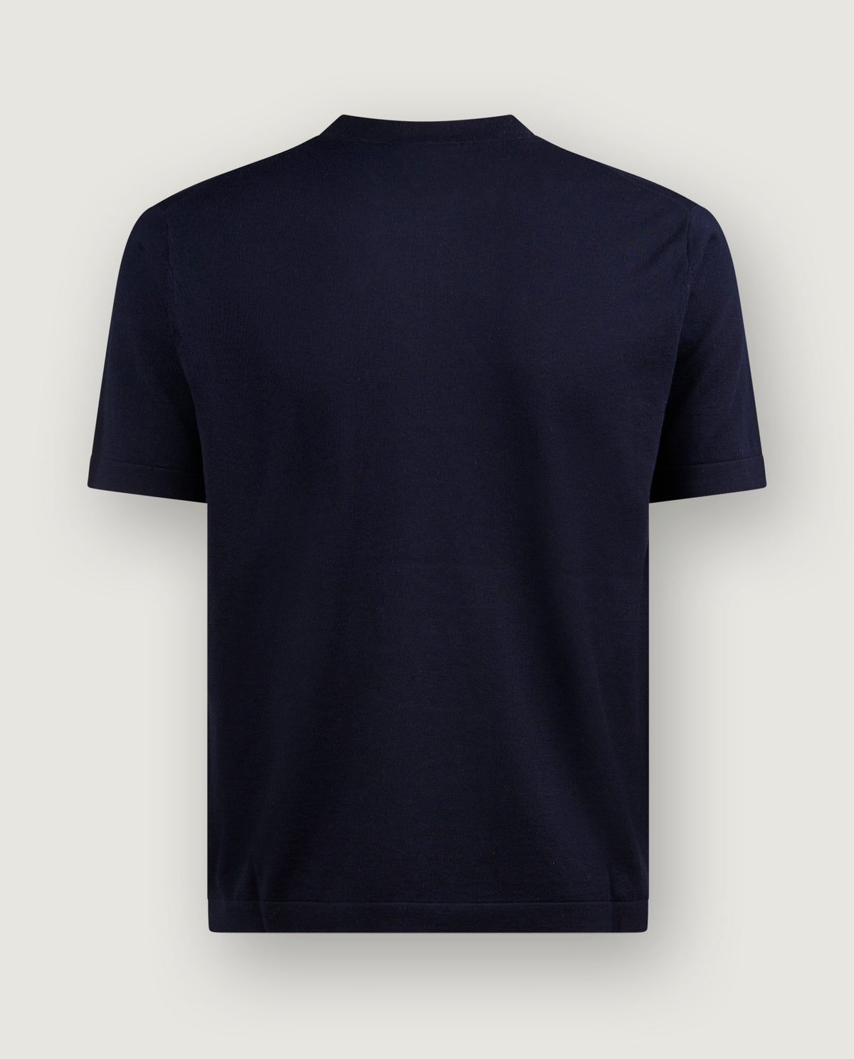 Katoen Zijde T-Shirt - Donkerblauw