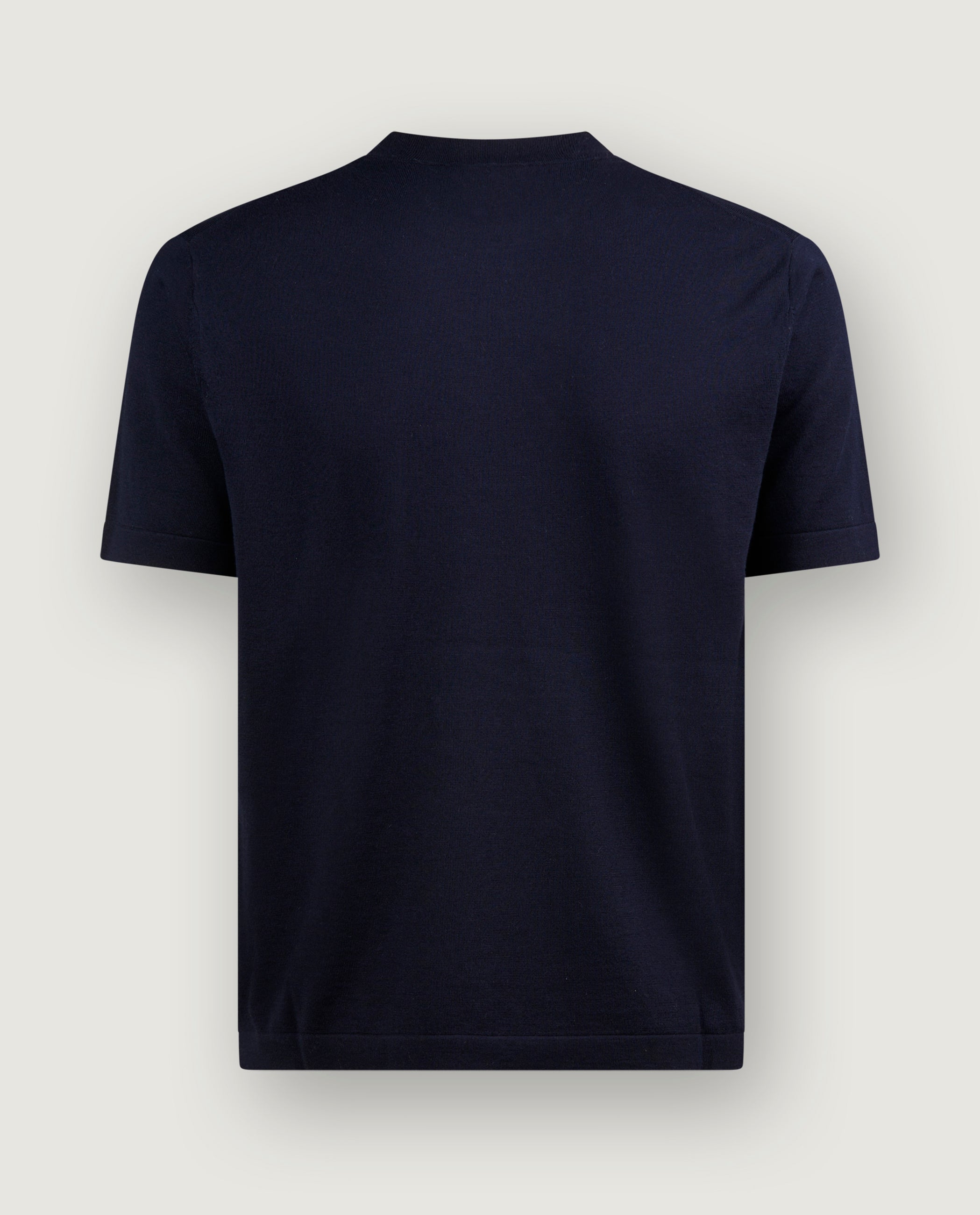 Katoen Zijde T-Shirt - Donkerblauw