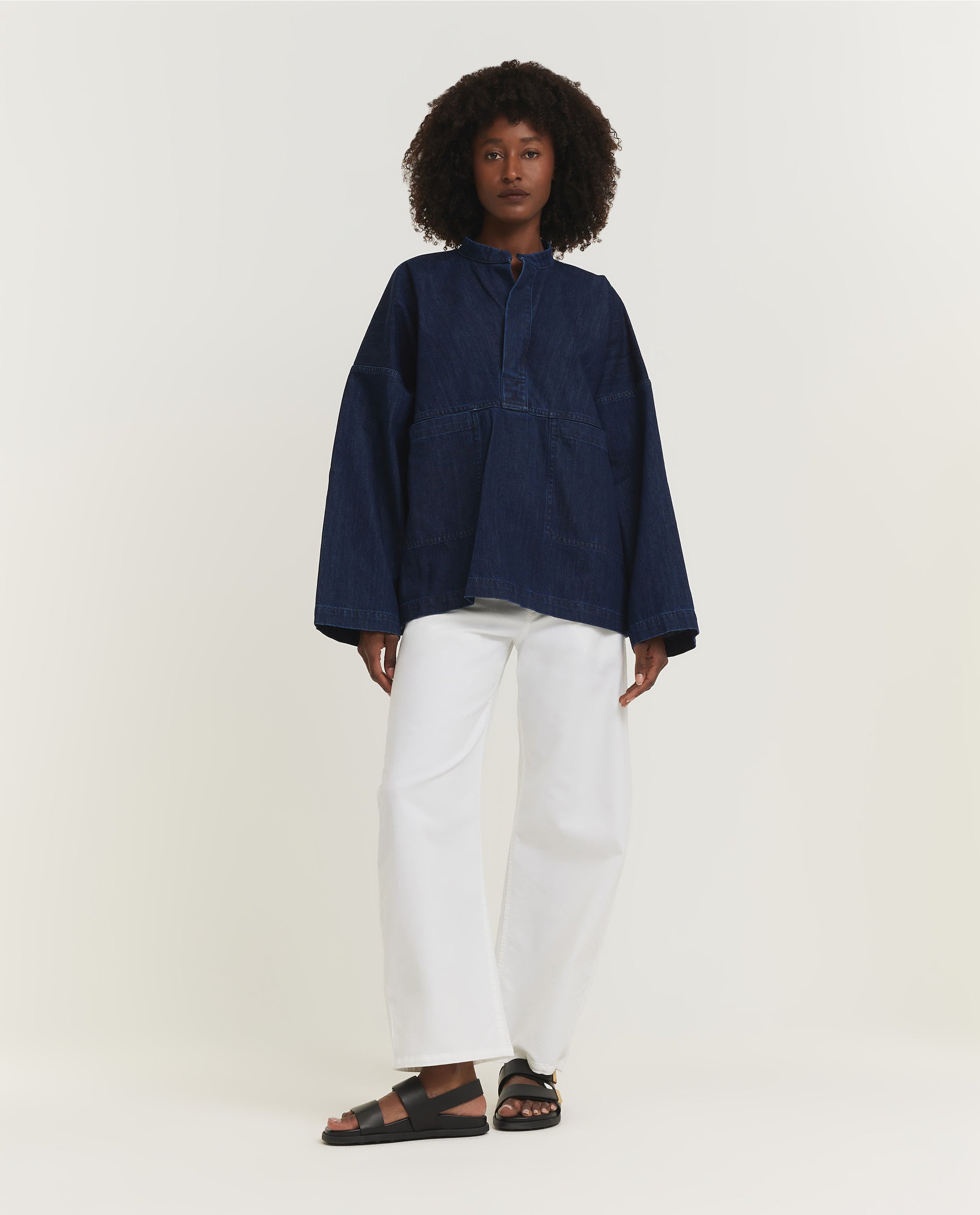Denim Pop-over Poncho