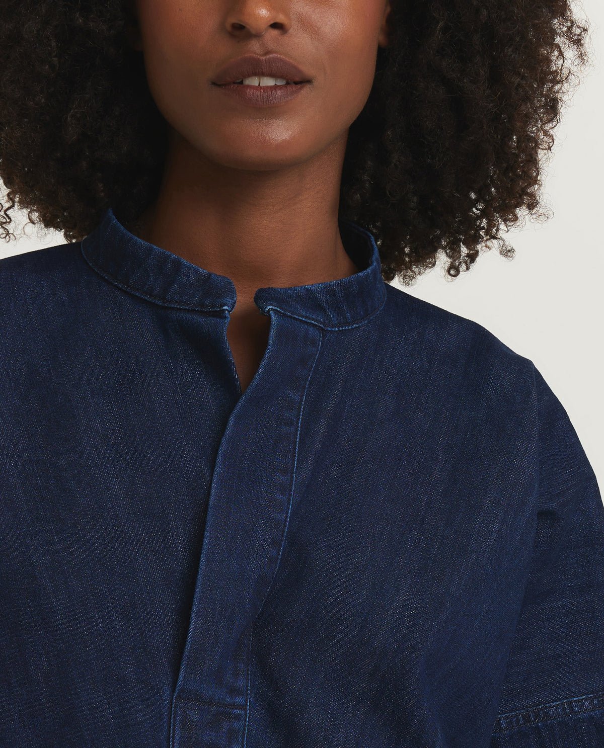 Denim Pop-over Poncho - Donkerblauw