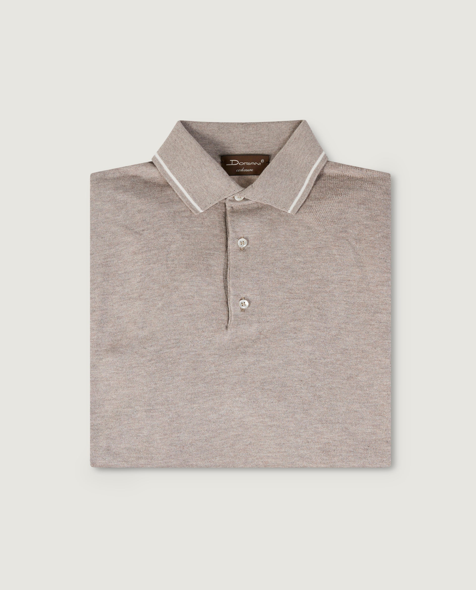 Gebreid Polo-Shirt - Lichtbruin