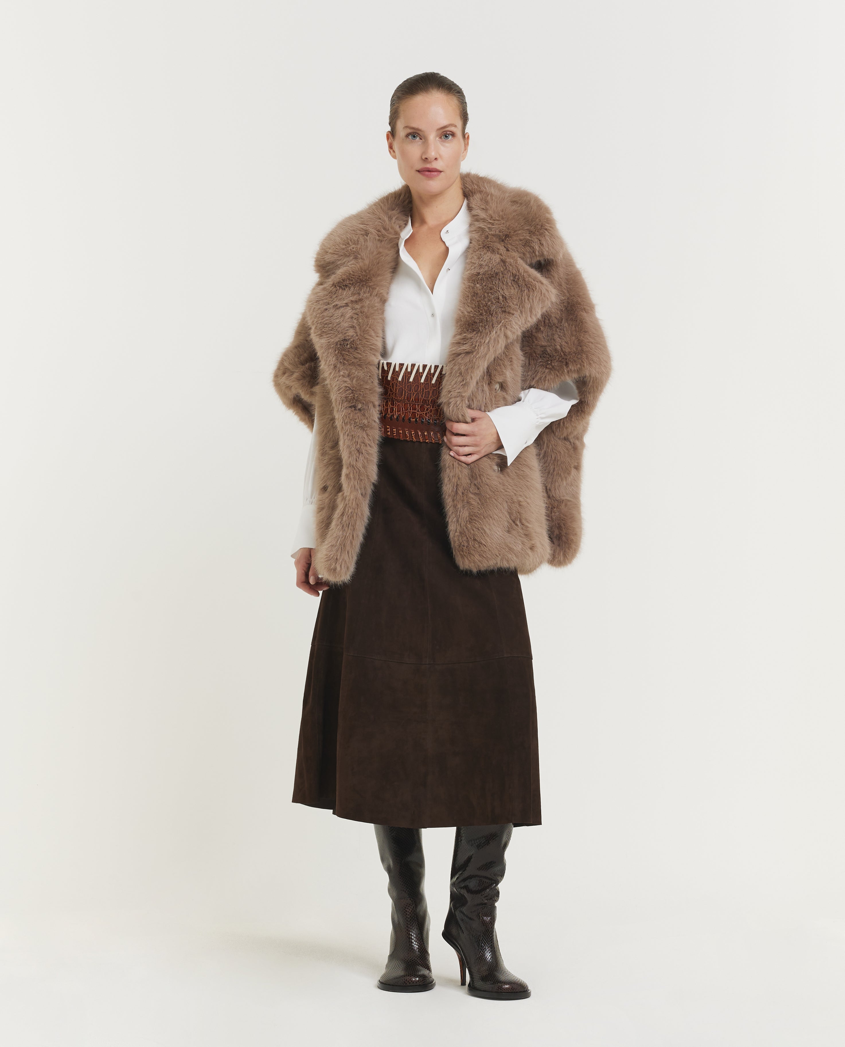 Faux Fur Jas - Lichtbruin