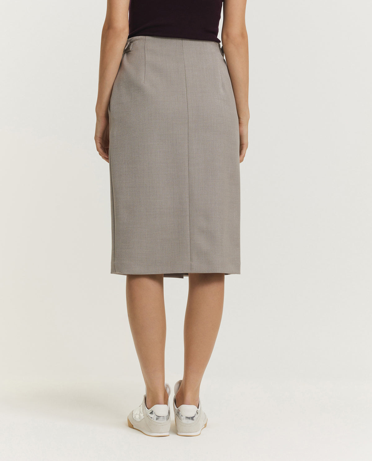 Silk Wool Pencil Skirt