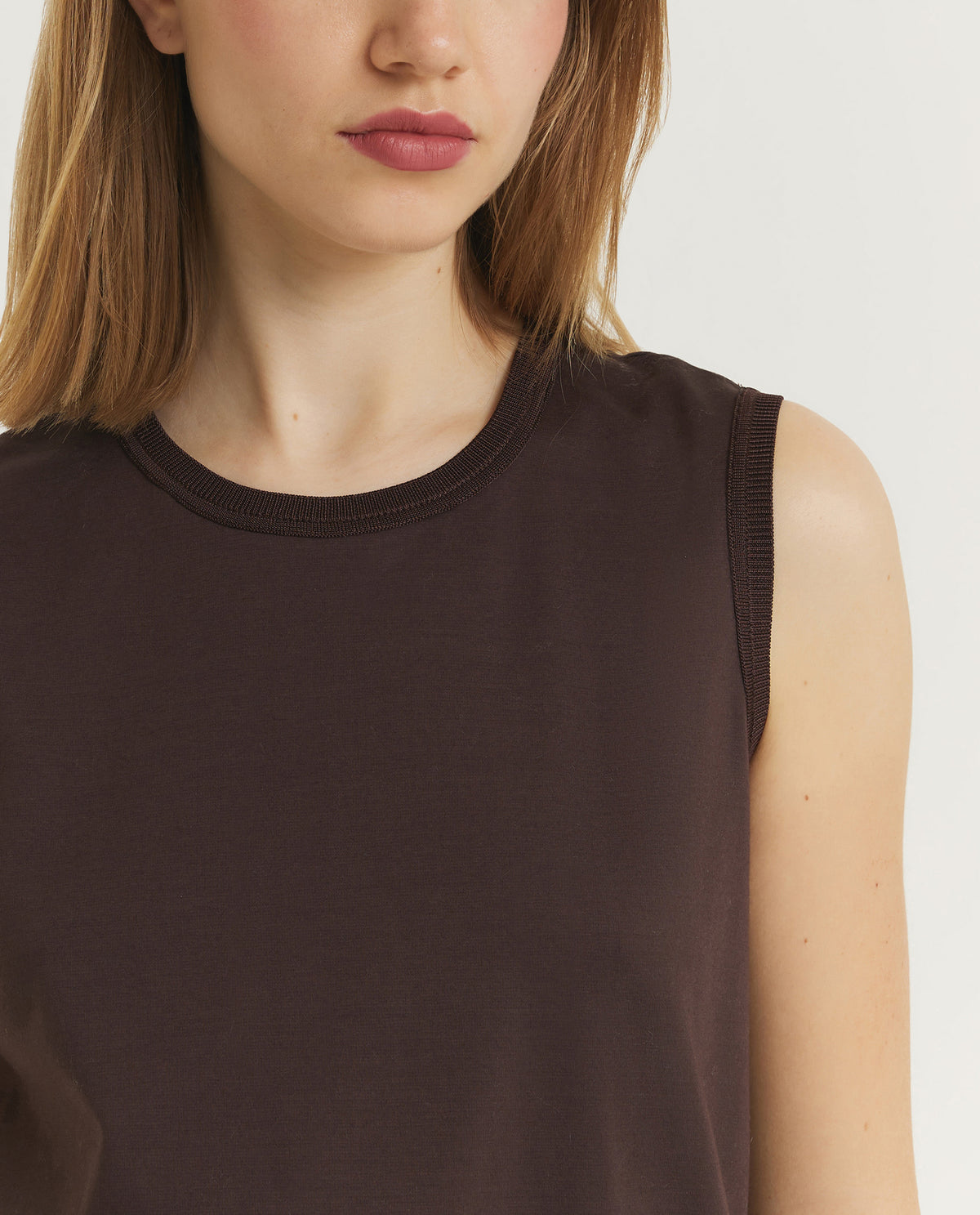 Comfort Katoenen Tank Top - Bruin