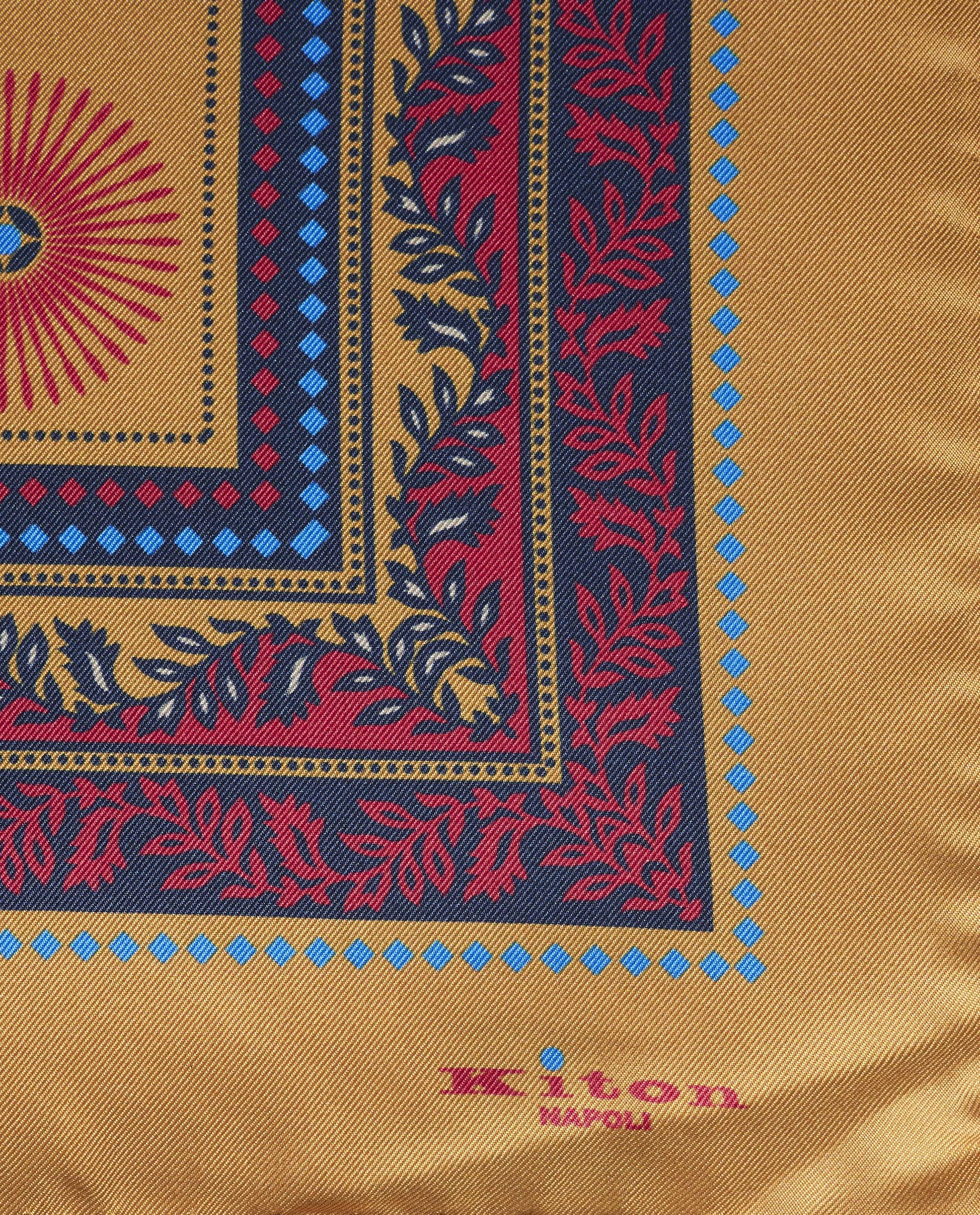 Geprinte Zijden Pochet - Geel