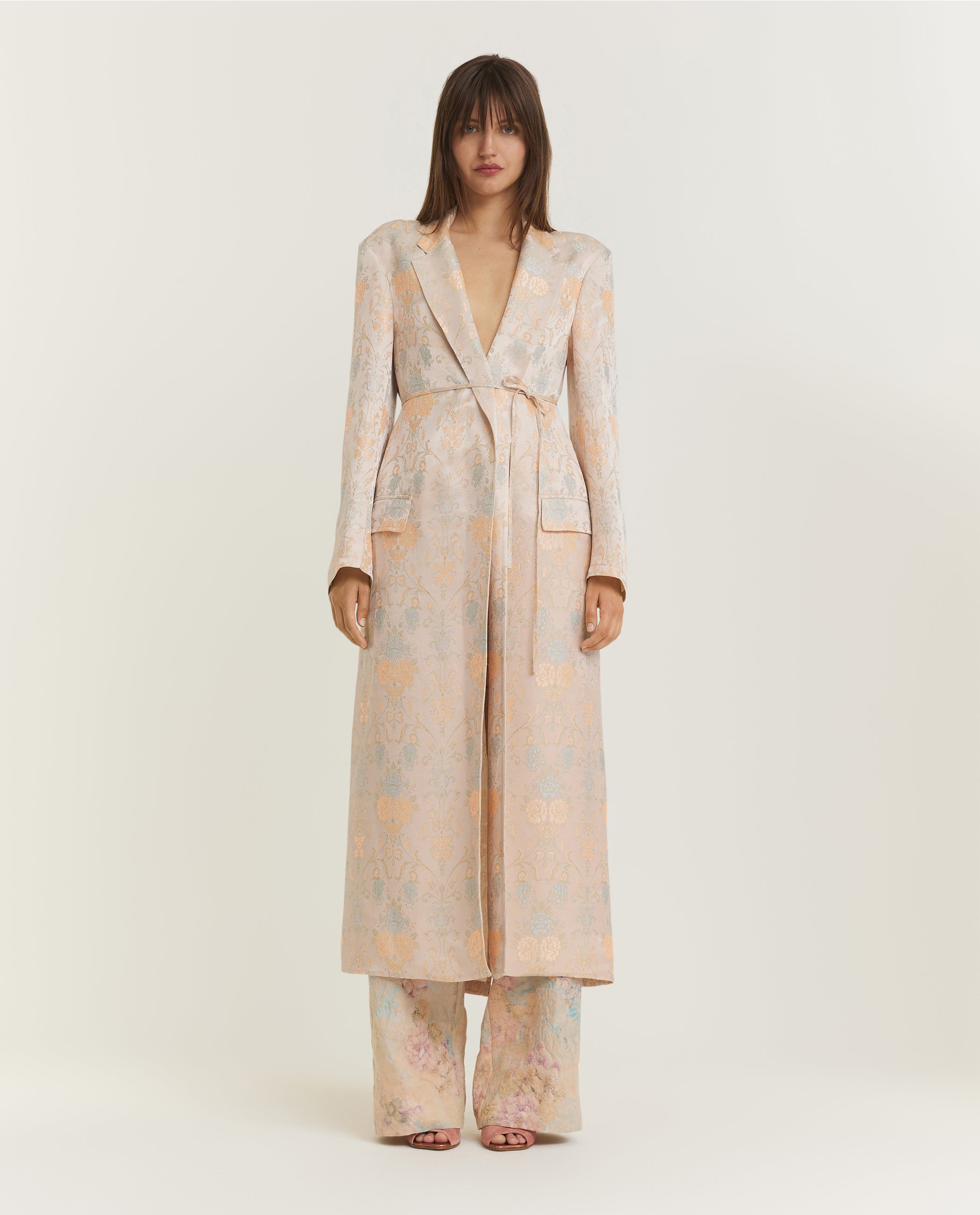Floral Jacquard Coat