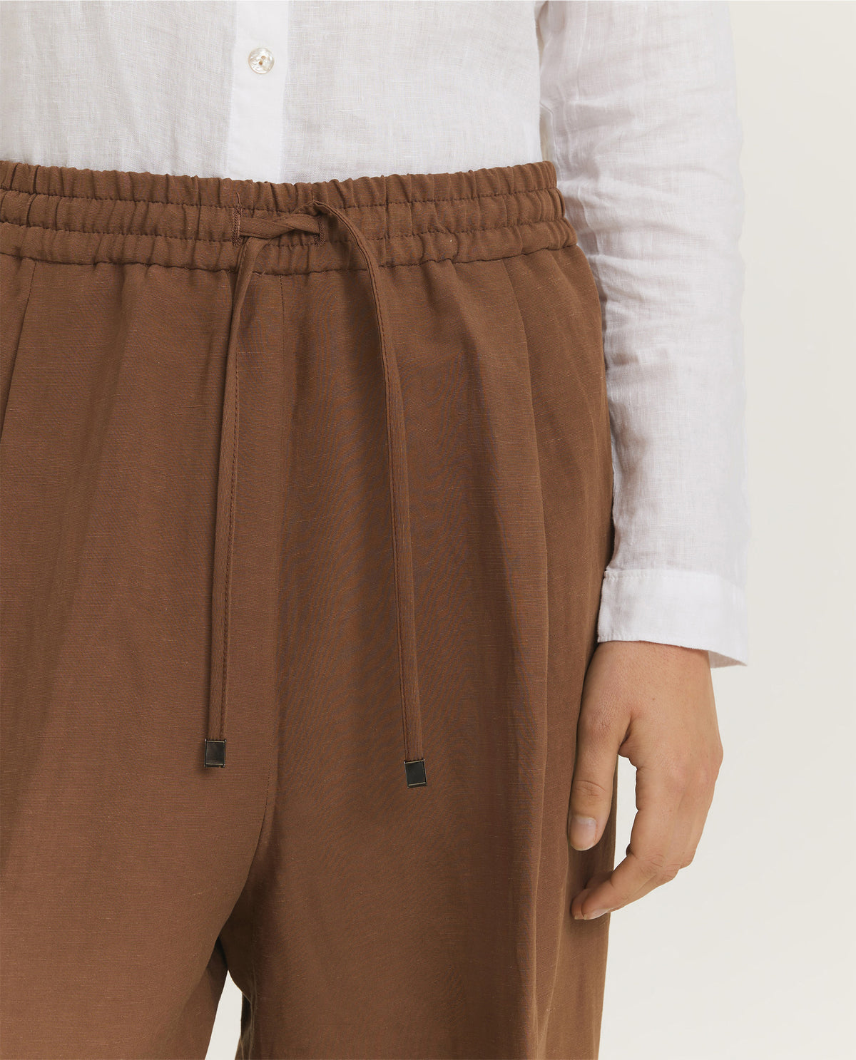 Viscose Linnen Broek - Bruin