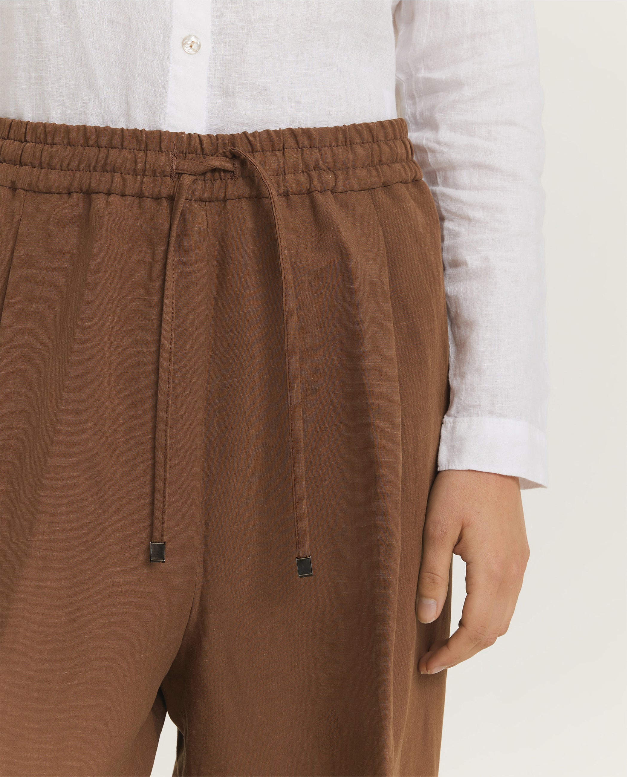 Viscose Linnen Broek - Bruin