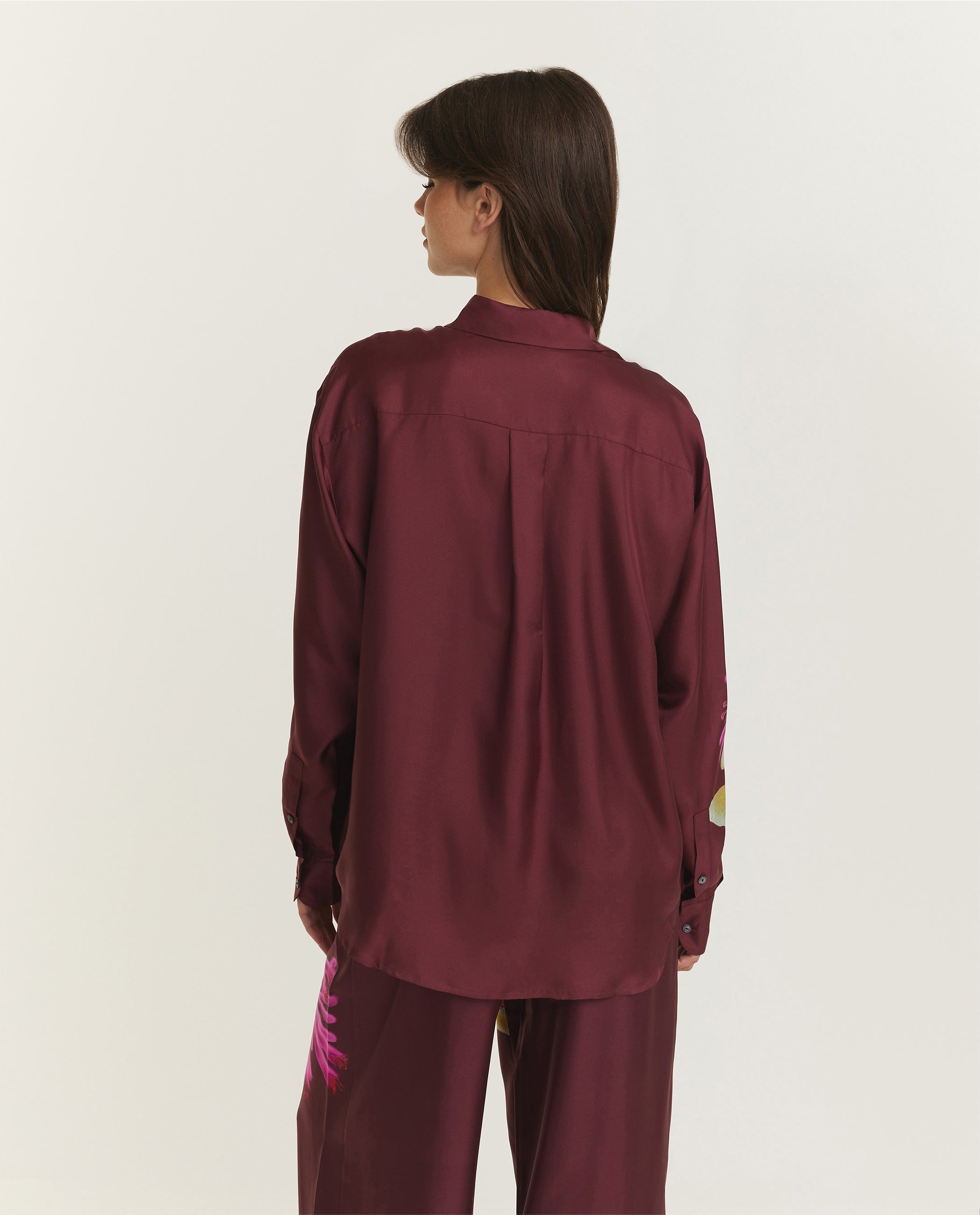 Zijden Print Blouse - Rood