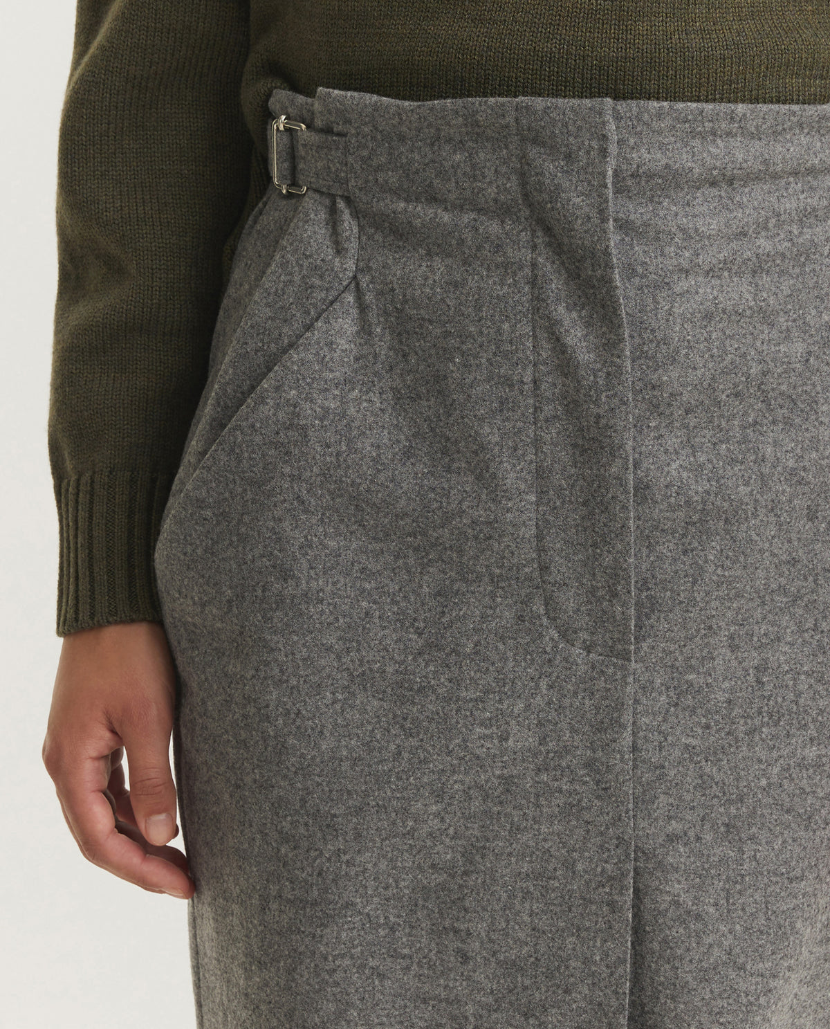 Wol Cashmere Kokerrok - Grijs